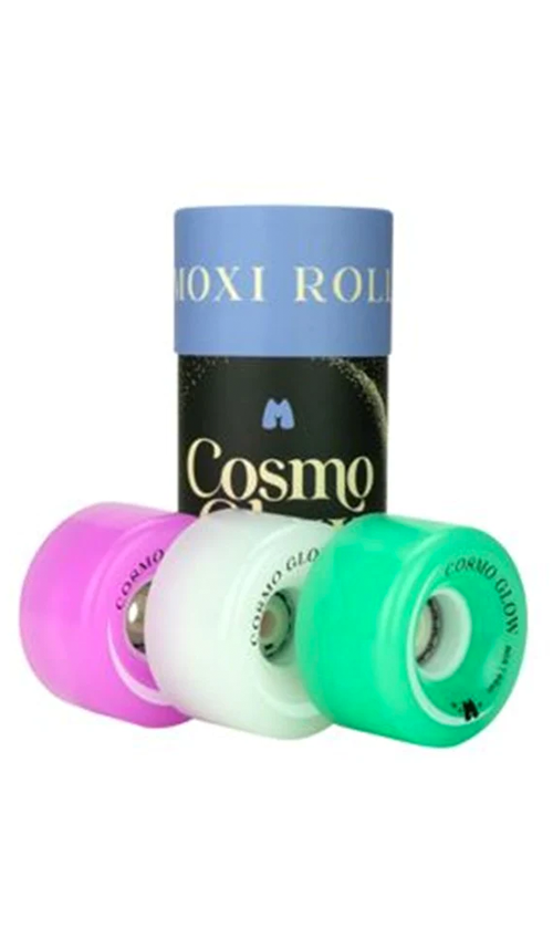 Moxi Cosmo Glow Wheels - Purple Haze (Pack of 4) | LED Light Up Roller Skate Wheels for Night Skating, Rink Parties & Outdoor Fun