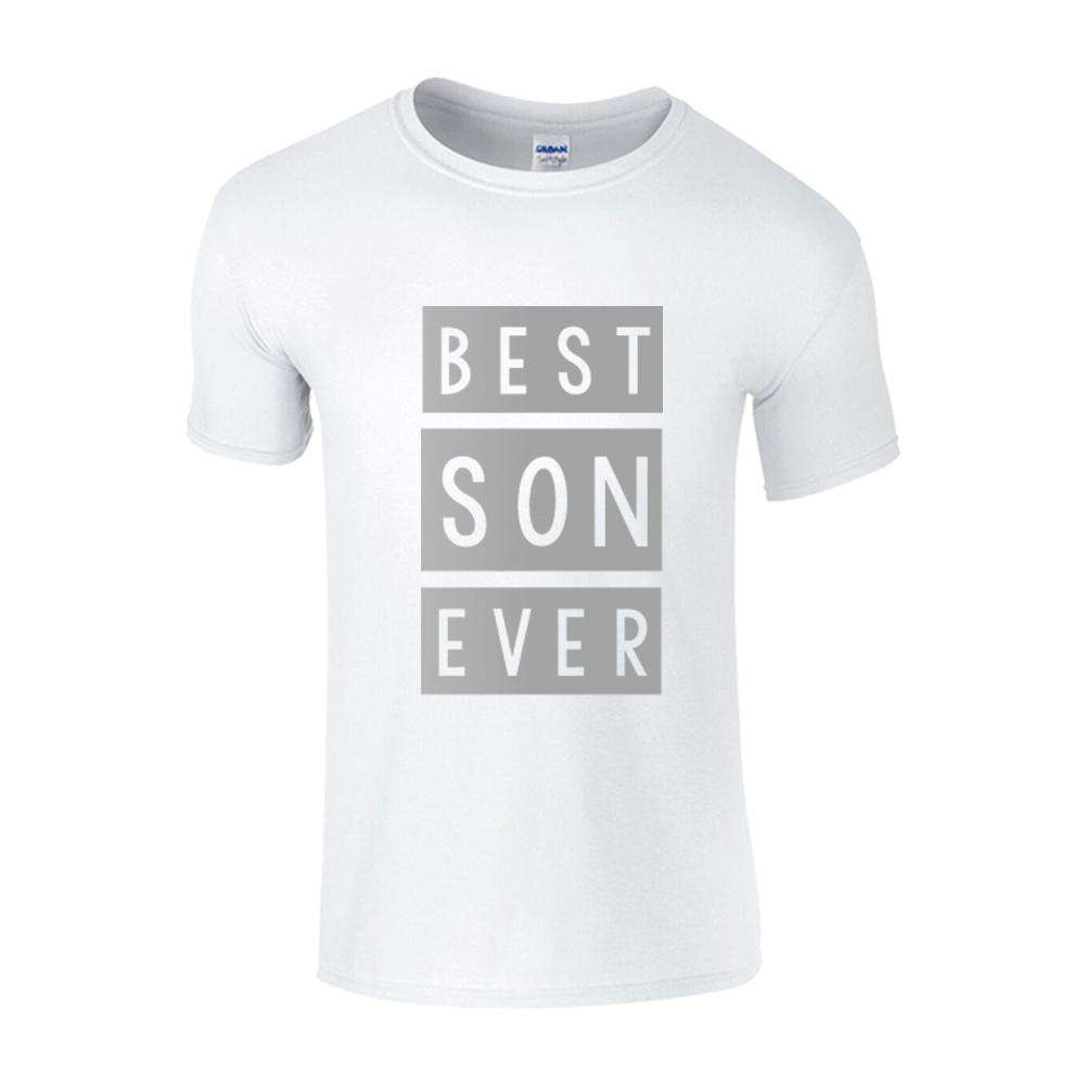 Best Mom & Best Son Matching White and Silver T-Shirts (MRK X) - Perfect for Family Photos, Mother's Day & Special Occasions
