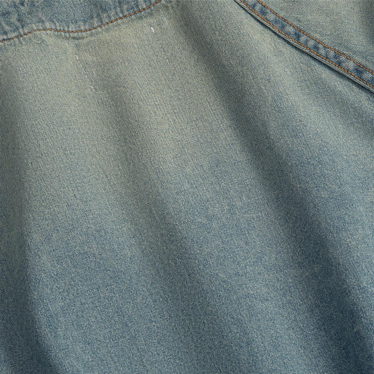 Stylish Dark Indigo Baseball Denim Shirt for Men - Casual Wear & Street Fashion Outfit