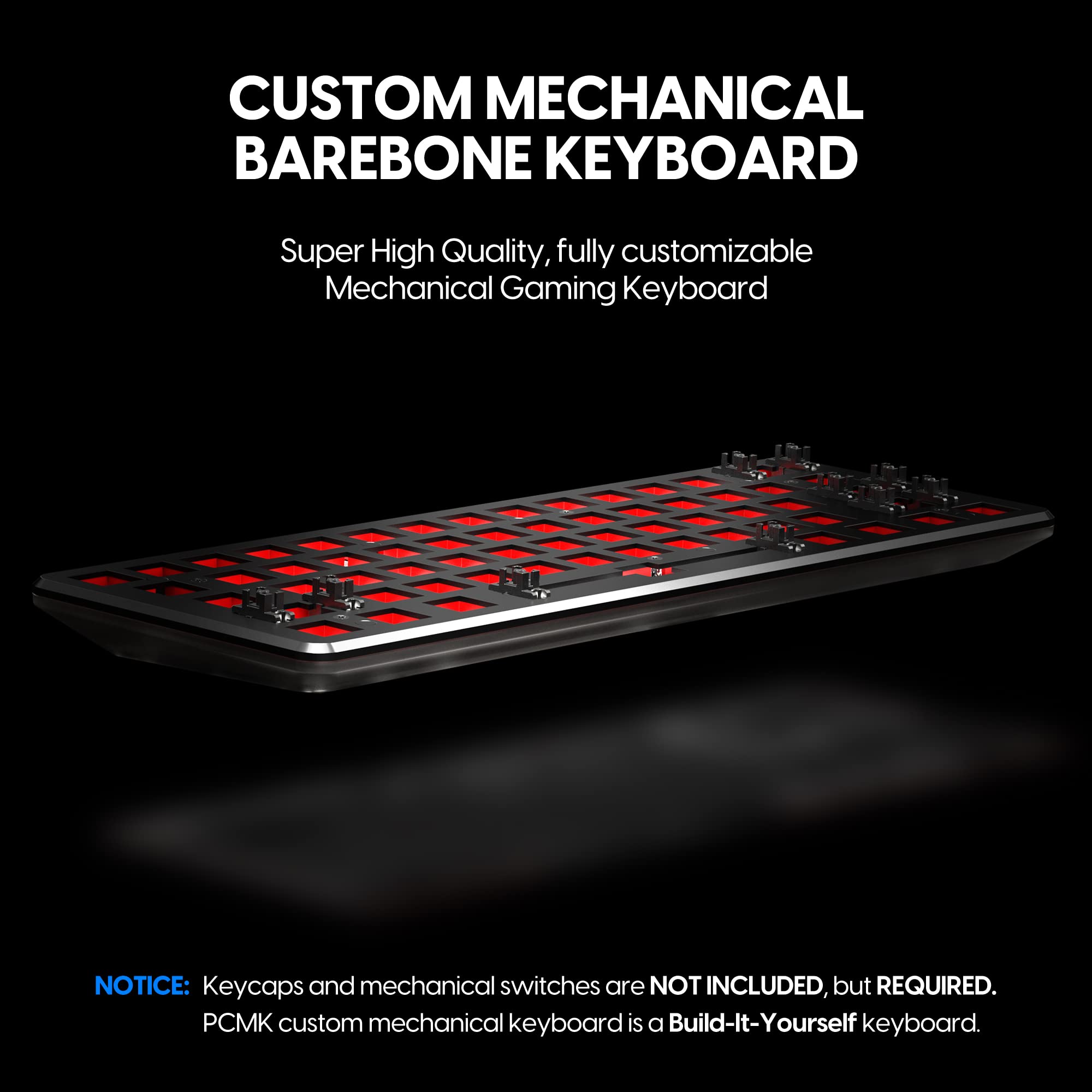 Pulsar 60% Hot Swappable Mechanical Gaming Keyboard - ANSI Layout, Barebone Black | Compact RGB Backlit Keyboard for PC Gaming, Esports & Office Work