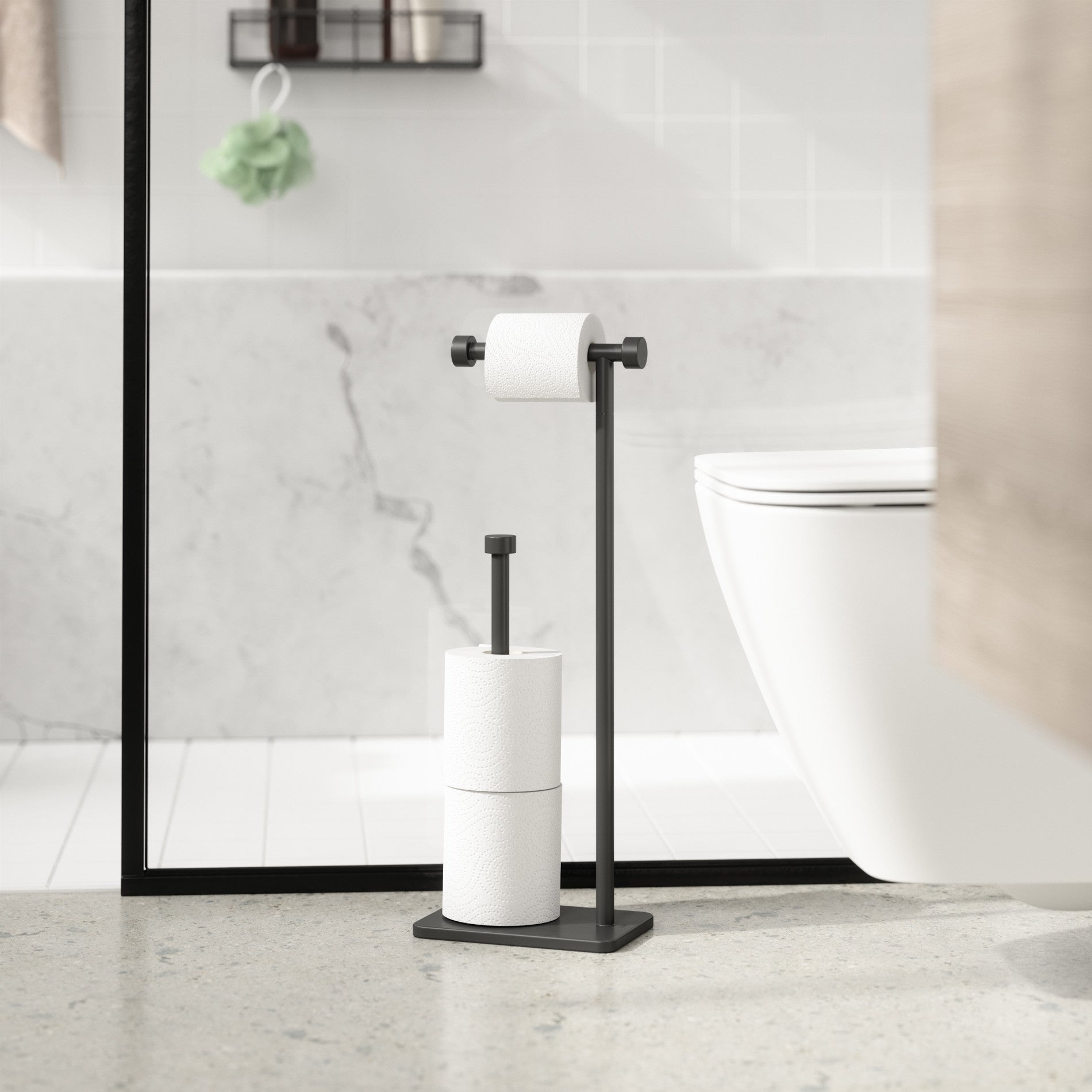 Stainless Steel Toilet Paper Holder with Built-in Reserve - Bathroom Tissue Dispenser for Home, Office & RV - Space Saving & Durable Design