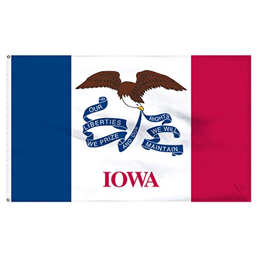 Premium 6x10 Feet Iowa State Flag - Heavy Duty Nylon, Fade Resistant - Perfect for Outdoor Display, Parades & Home Decoration