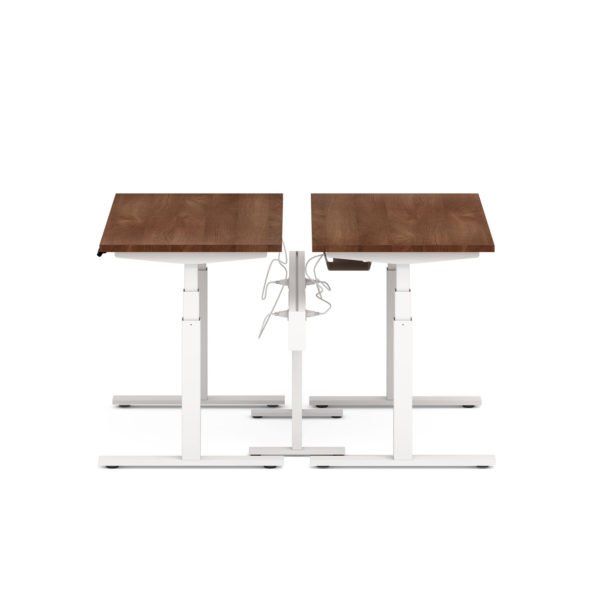 Series L Desk for 2 People with Boom Power Rail - Modern Office Workstation for Home & Office Workspace, Perfect for Team Collaboration and Remote Work
