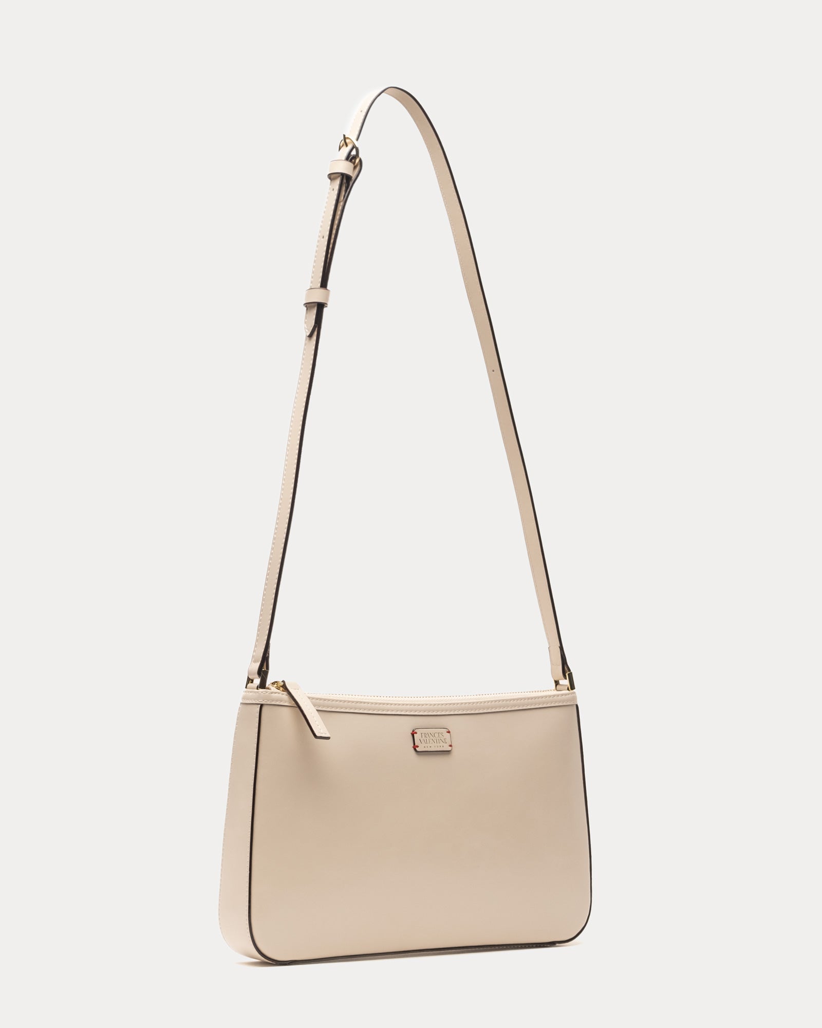 Poppy Crossbody Bag - Glazed Leather Oyster Color Women's Shoulder Purse for Everyday Use, Work, and Travel