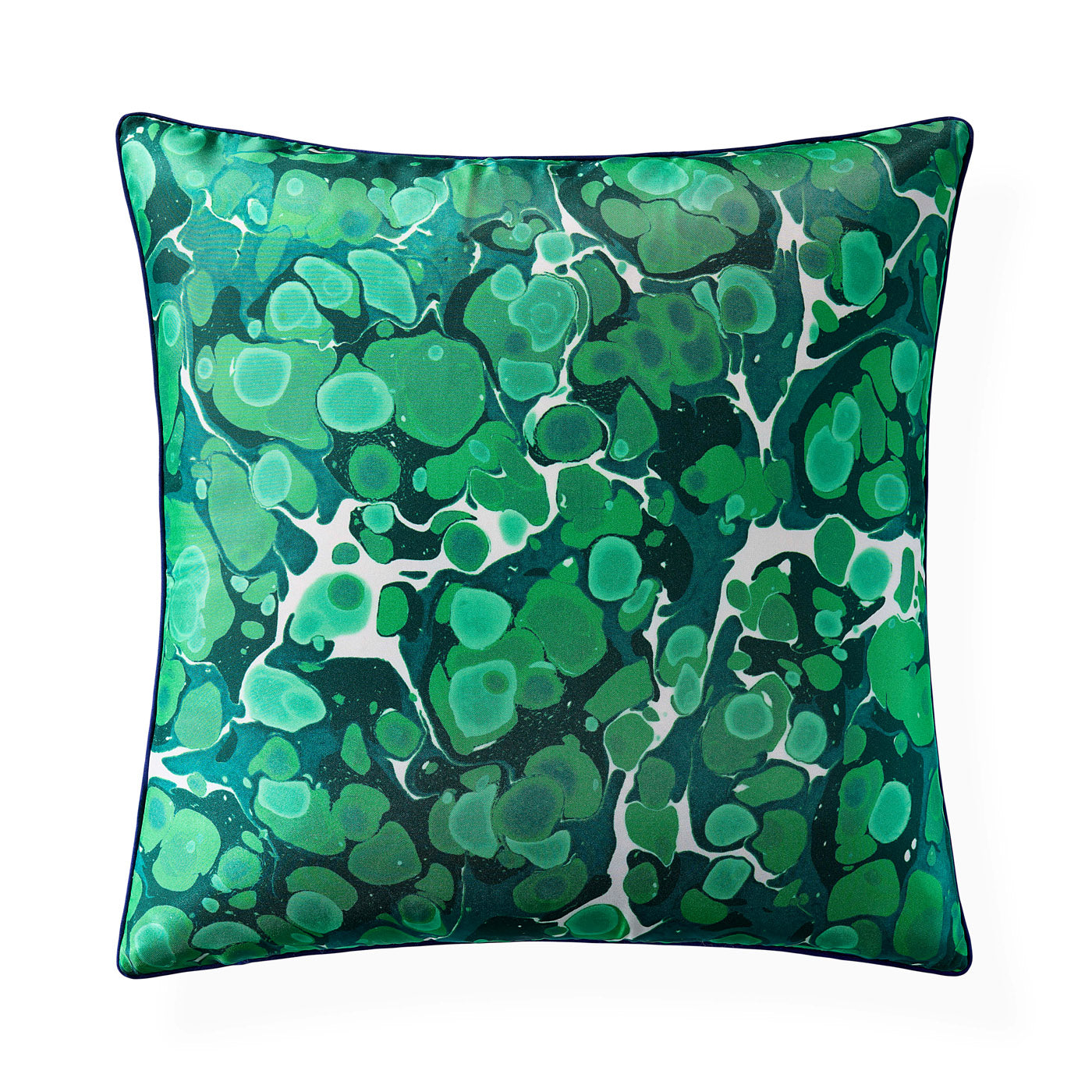 Luxury Marbleized Green Silk Pillow Case - Soft & Elegant Bedding Decor for Home, Bedroom, Living Room - Perfect for Boho, Modern & Minimalist Styles