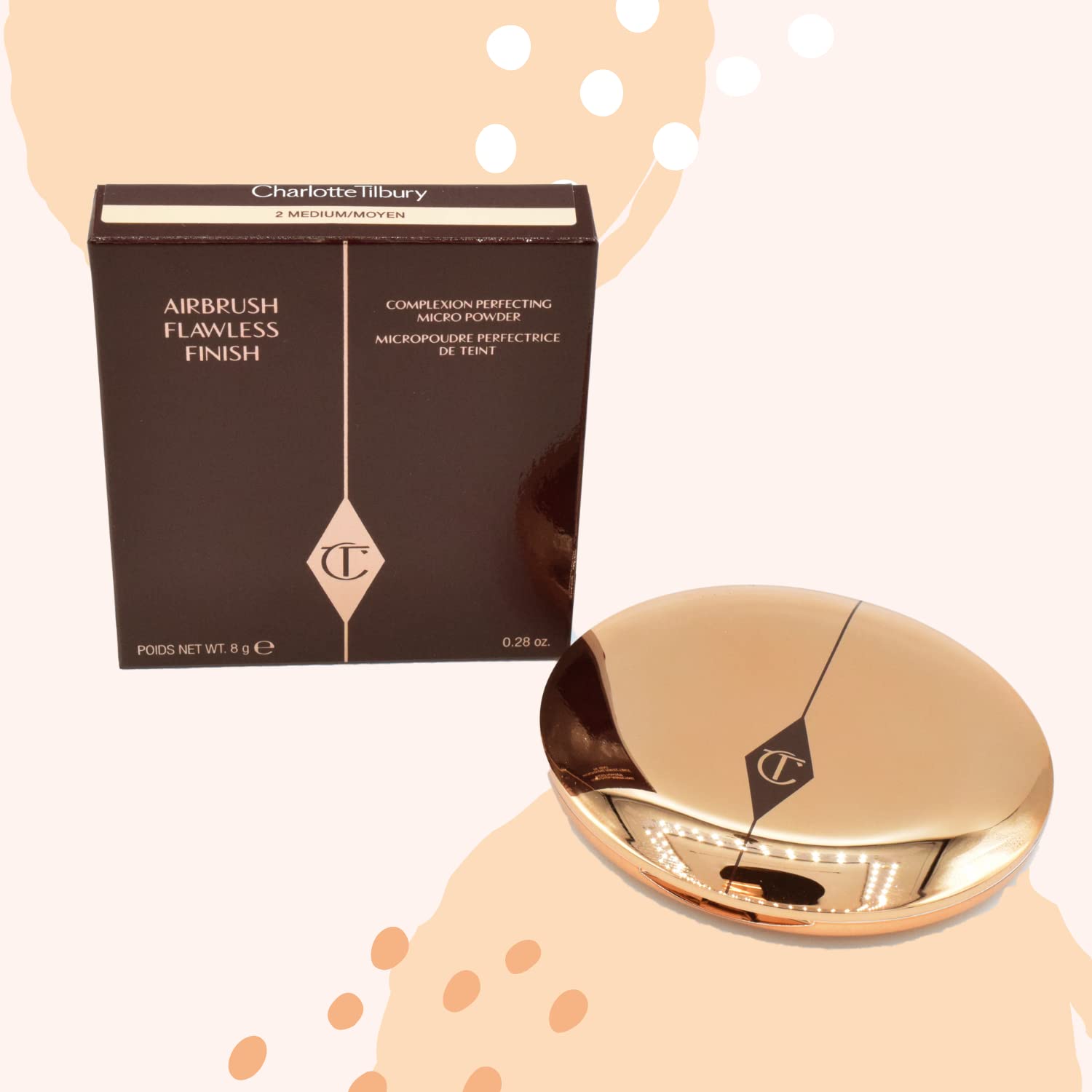 Charlotte Tilbury Airbrush Flawless Finish Skin Perfecting Micro Powder - Medium Shade, Vegan & Cruelty-Free Setting Powder for Oily Skin | Perfect for Everyday Wear, Photo Shoots & Special Occasions