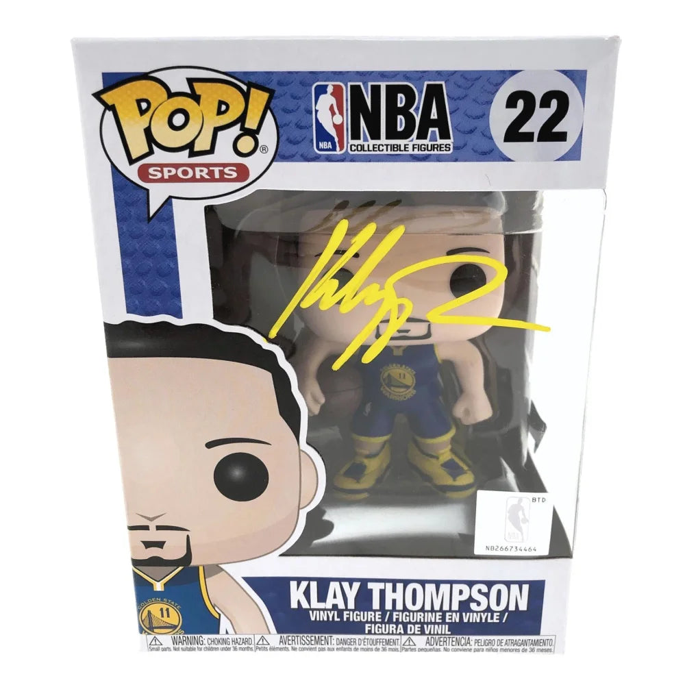 Klay Thompson Autographed Funko Pop #22 with COA - Golden State Warriors NBA Collectible - Perfect for Sports Memorabilia Fans and Basketball Gift Ideas