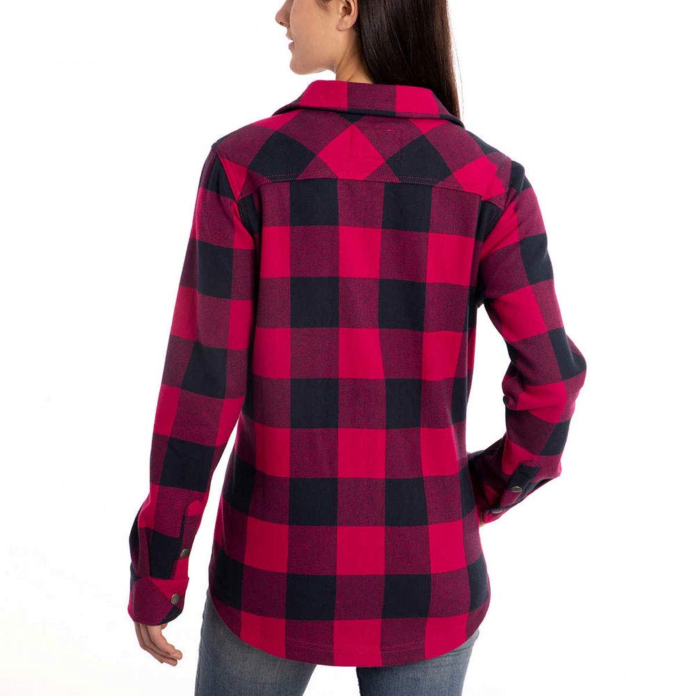 Orvis Women's Fleece Lined Flannel Shirt Jacket - Soft & Warm Plaid Button-Up for Outdoor Adventures, Camping & Casual Wear