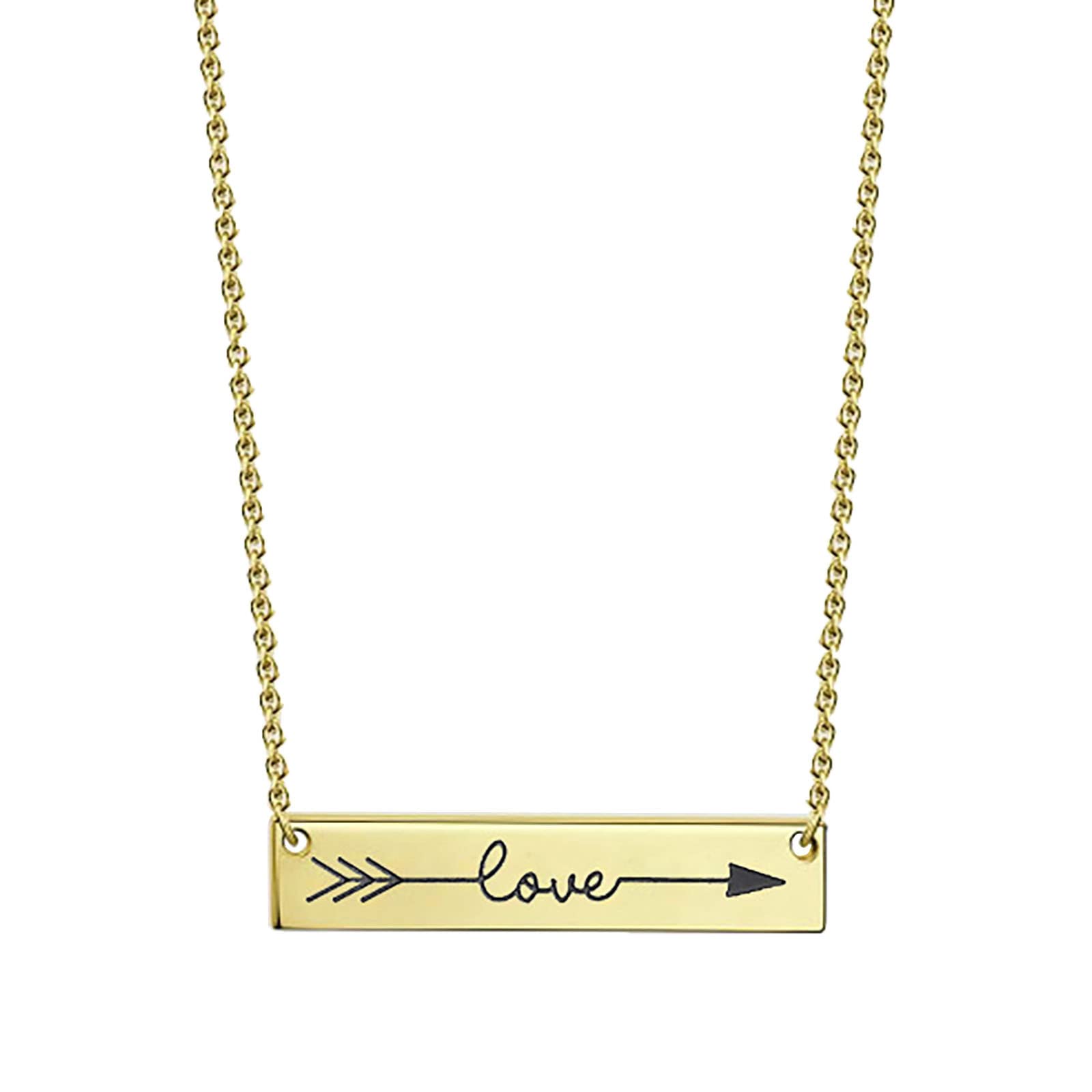 Bar My Horizontal Necklace - One Love Roman Numeral Memory Necklace for Women | Trendy Jewelry Set for Everyday Wear, Date Night & Special Occasions