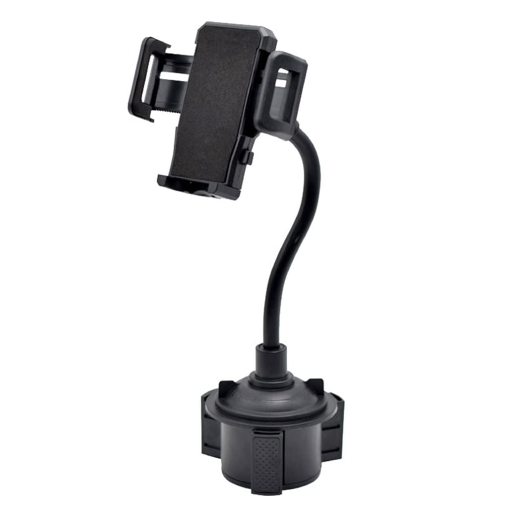 360° Adjustable Universal Car Phone Mount - CCBUY Gooseneck Cup Holder Stand with Auto Clip Cradle for iPhone, Samsung & Smartphones (Black) - Perfect for GPS Navigation, Hands-Free Calls & Road Trips