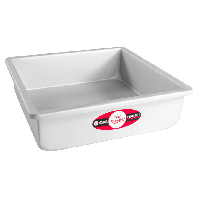 Fat Daddio's Pro Series 3-Inch Square Cake Pan - Heavy Duty Aluminum Baking Pan for Perfect Brownies, Bars & Sheet Cakes - Ideal for Home Bakers & Professional Kitchens