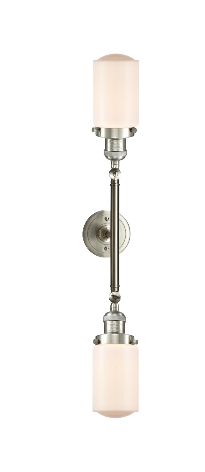 Franklin Restoration 208L-SN-G311-LED Bathroom Vanity Light Fixture - Pewter, Nickel & Silver Finish LED Mirror Light for Modern Bathroom Makeover | Perfect for Home Renovation, Spa-Style Bathrooms & Luxury Master Suites