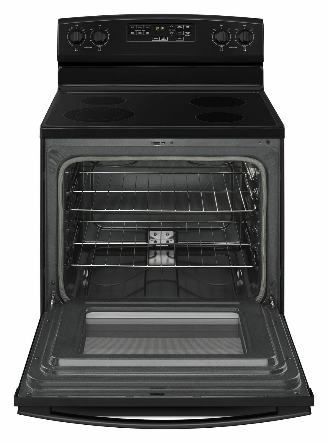 Amana AER6603SFB 30 Inch Black Electric Range with Self-Cleaning Option - Perfect for Modern Kitchens & Home Cooking