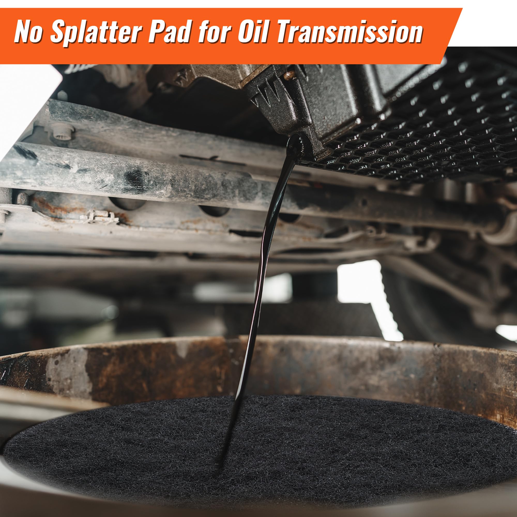Saillong 2 Pack 22 Inch Oil Drain Splash Pads - No Splatter Square Pads for Car Oil Changes & Transmission Fluid Drain Pan - Black - Perfect for DIY Auto Maintenance & Garage Use