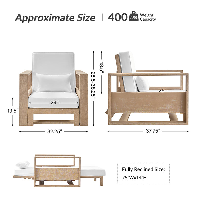 Enrico Adjustable Backrest Chaise Lounge - Ergonomic Outdoor Patio Furniture for Poolside, Garden & Relaxation