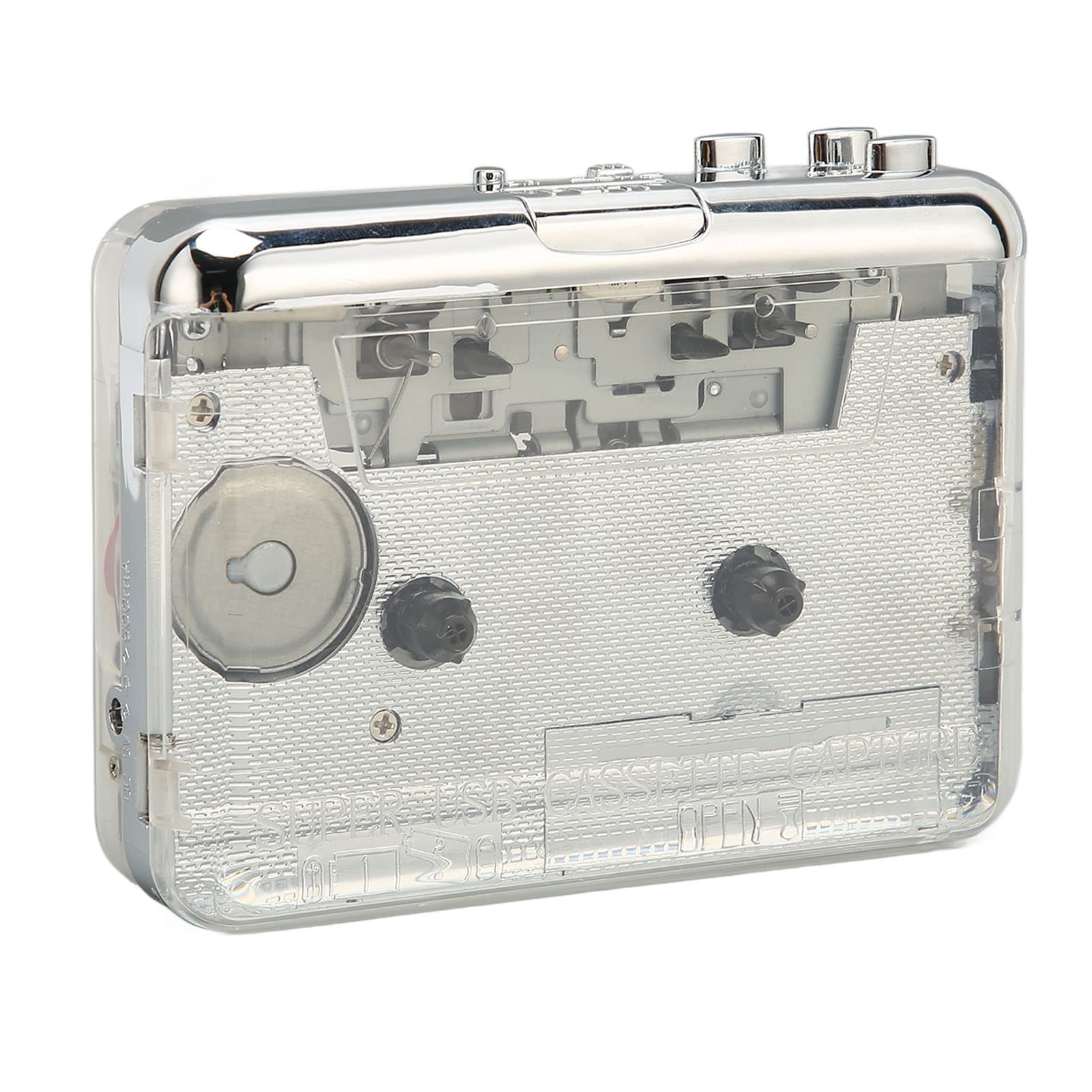 PUSOKEI Portable FM Radio Cassette Player with USB to MP3 Converter - Walkman Style Cassette Player with 3.5mm Headphone Jack, USB/Battery Powered (2 AA) - Perfect for Music Lovers, Vintage Audio Enthusiasts & Road Trips
