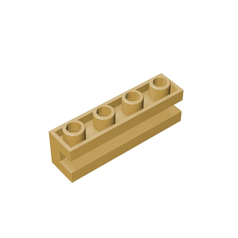 Eske Kouri GDS-1193 1x4 Groove Building Bricks - 20PC Tan Bricks (031) - Lego 2653 Compatible - STEM Toys for Kids - Perfect for Creative Construction & DIY Projects