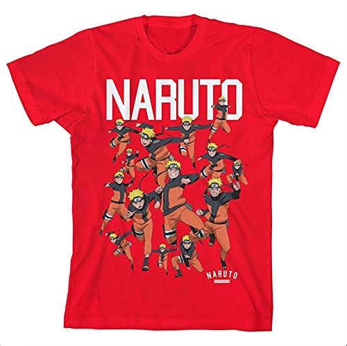 Naruto Shippuden Shadow Clone Squad Anime Graphic T-Shirt for Men - Red Youth Anime Tee | Casual Wear, Cosplay & Anime Convention Outfit