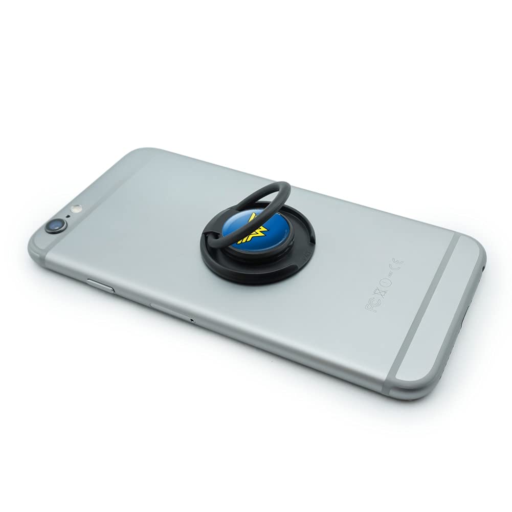 Wonder Woman Classic Logo Mobile Phone Ring Holder Stand - Durable Grip for Smartphones, Perfect for Watching Videos, Gaming, and Taking Selfies