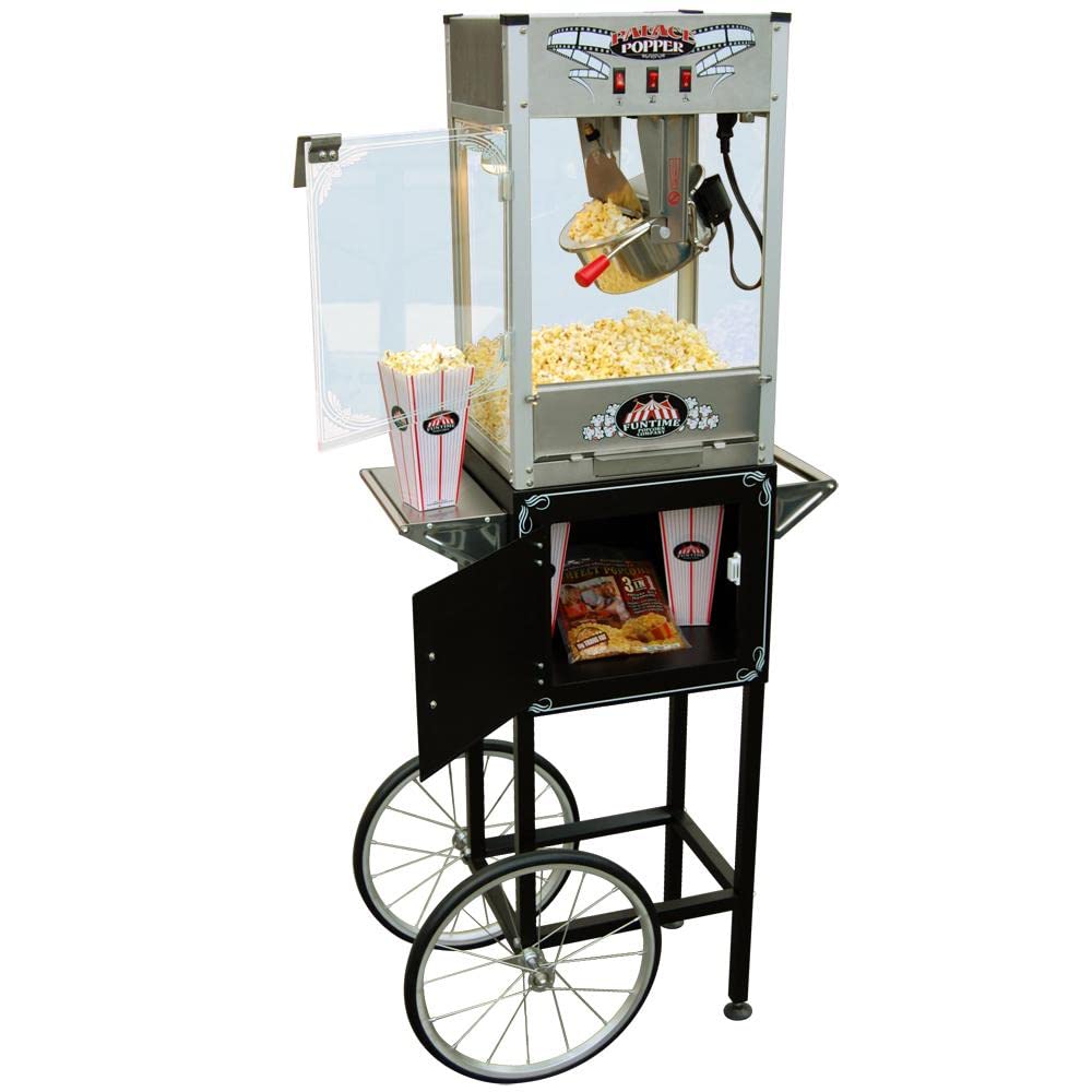 FunTime FT865PP 8 oz Bar Style Popcorn Popper Machine - Commercial Popcorn Maker for Movie Theaters, Carnivals & Home Use