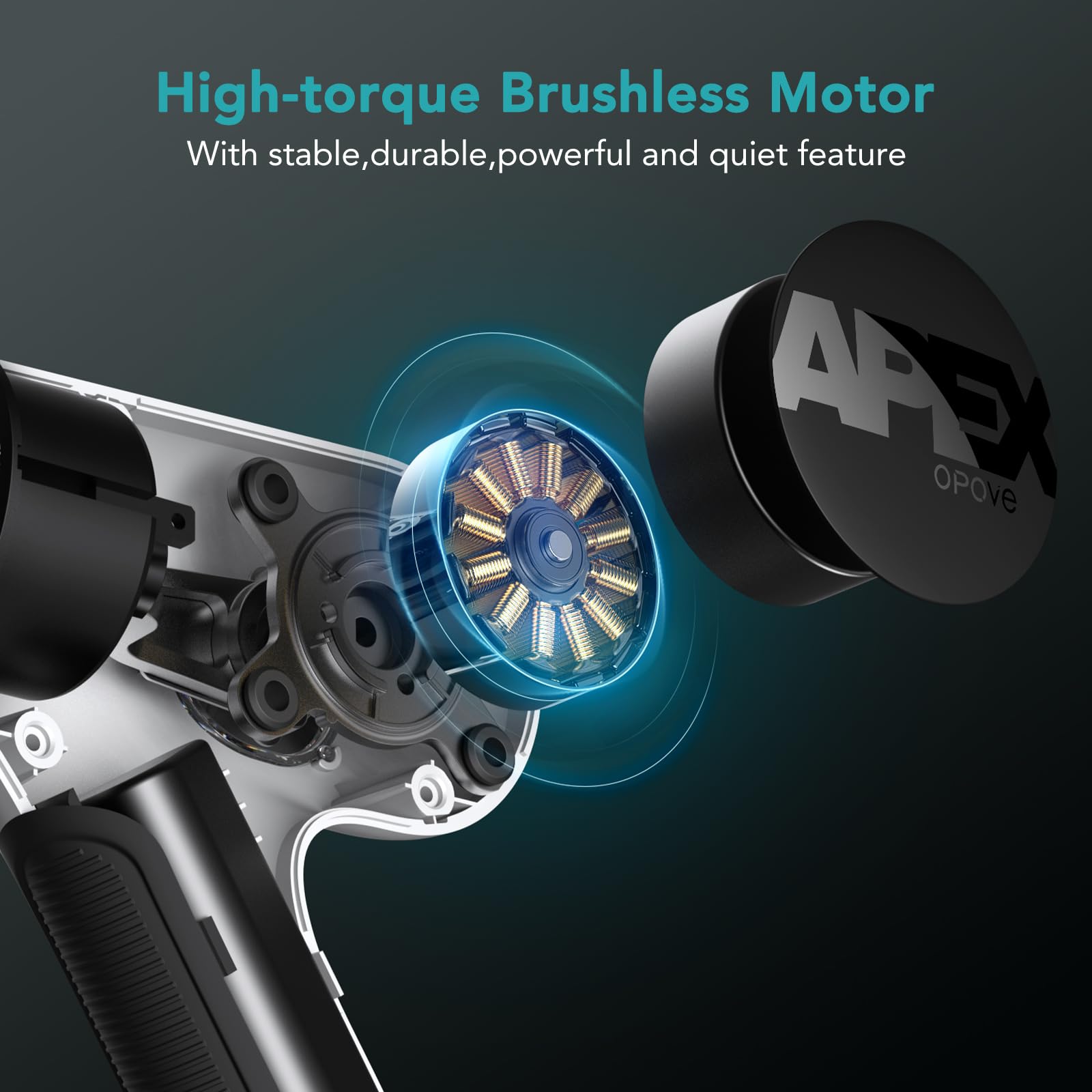 Opove Apex Deep Tissue Massage Gun - 14.5mm Percussion Therapy for Muscle Pain Relief & Recovery | Professional Grade Massager for Athletes, Workout Recovery & Relaxation | Ergonomic Design for Easy Use | Silver | Perfect for Post-Workout, Physical Therapy & Home Relaxation