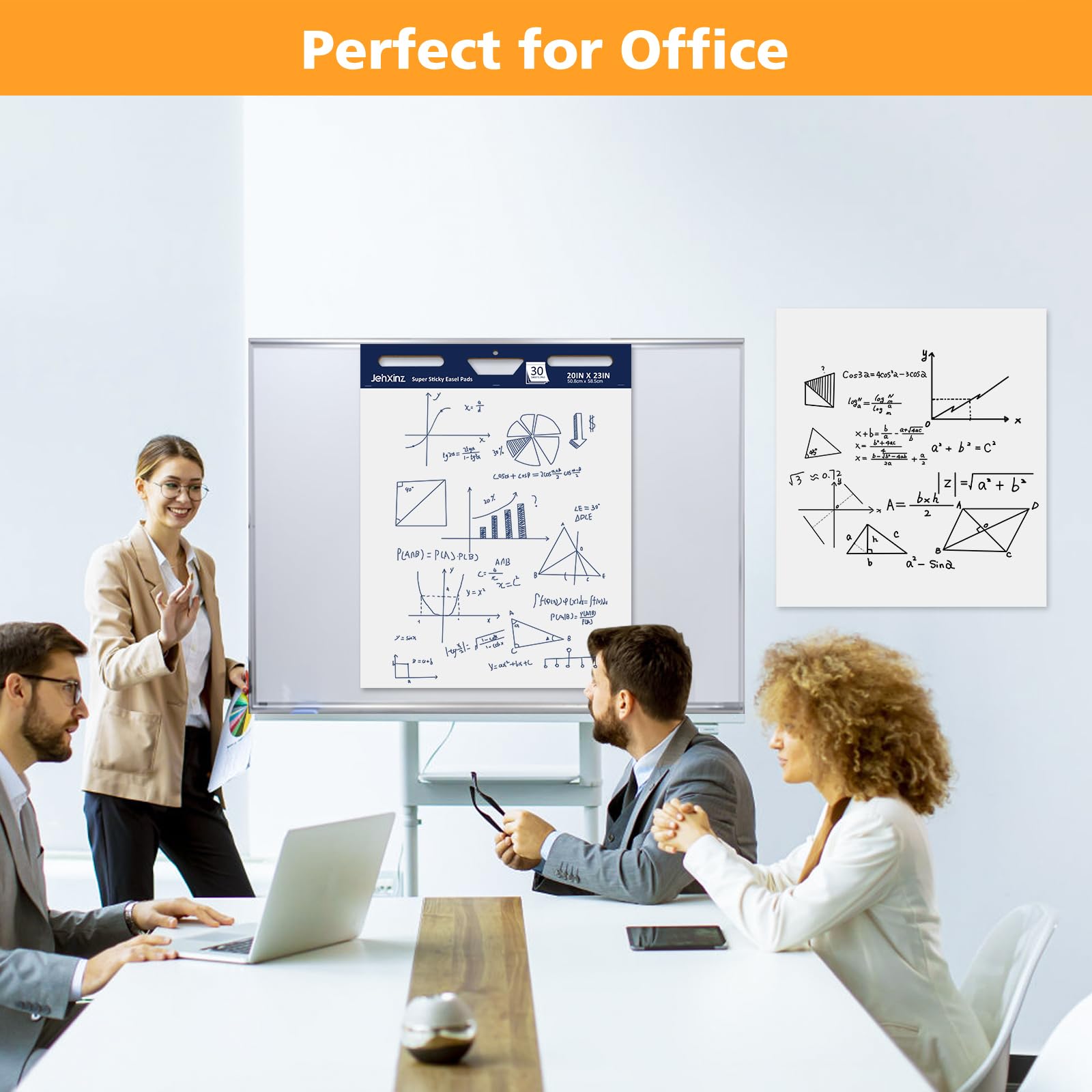 Self-Stick Flip Chart Paper for Teachers - 12 Pack Large Sticky Easel Pads (20x23 Inches, 30 Sheets per Pad) - Perfect for Classroom Presentations, Brainstorming & Office Meetings