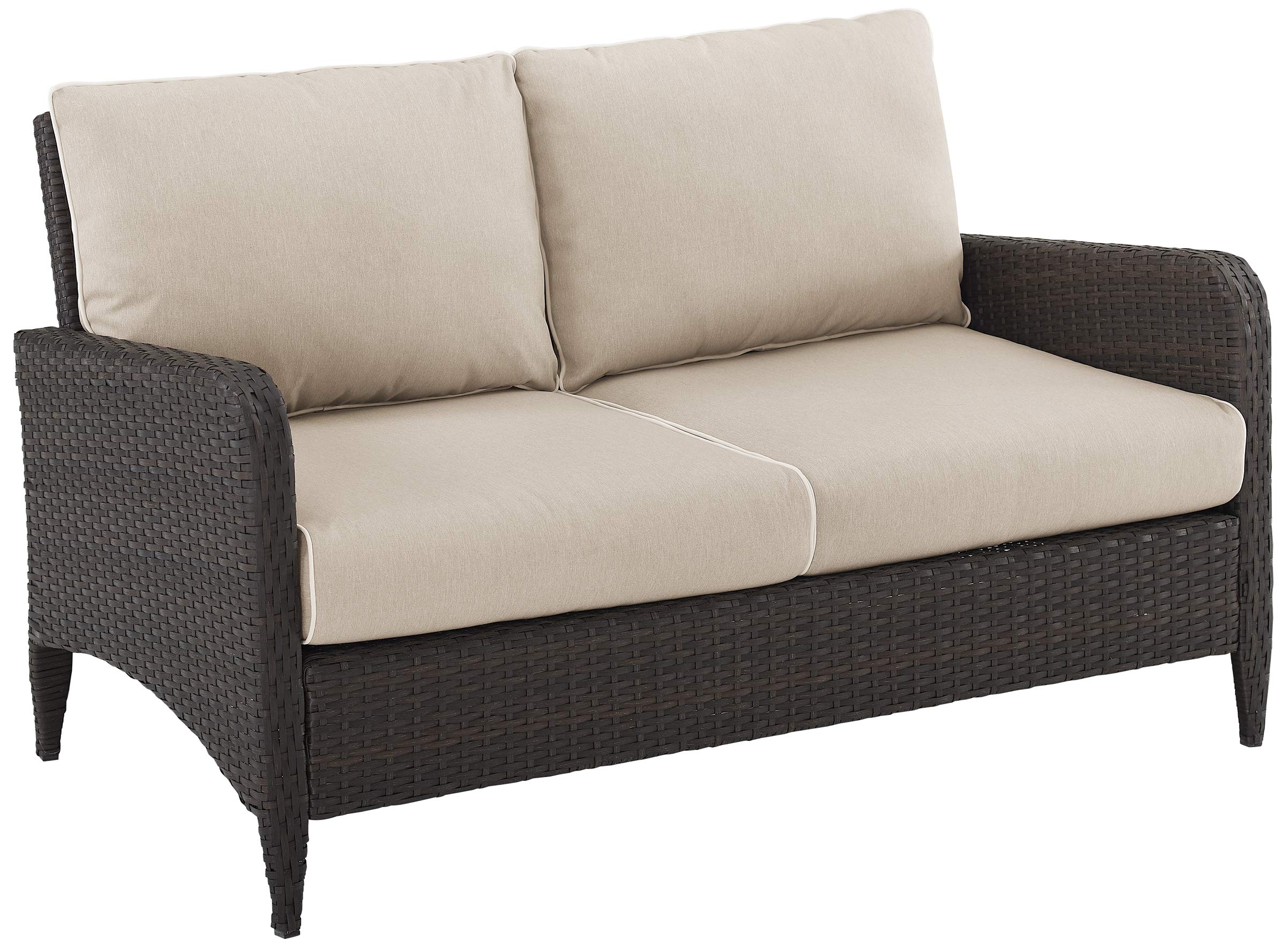 Crosley Kiawah Wicker Outdoor Loveseat - 2-Person Patio Couch for Porch, Deck & Backyard - All-Weather Rattan Furniture for Garden, Poolside & Outdoor Relaxation