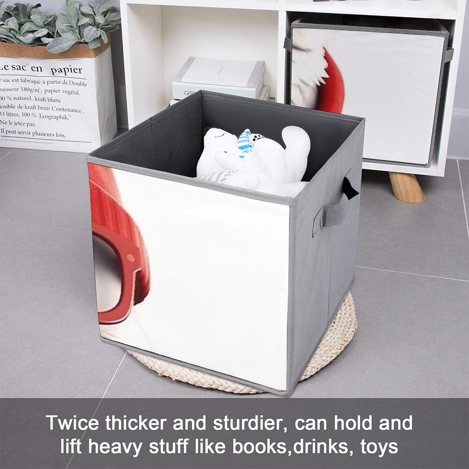 6-Pack Collapsible Storage Bins with Handles - Cartoon Bird with Glasses Design, Large Closet Organizer for Clothing, Toys & Home Organization | Perfect for Bedroom, Nursery & Office Storage Solutions