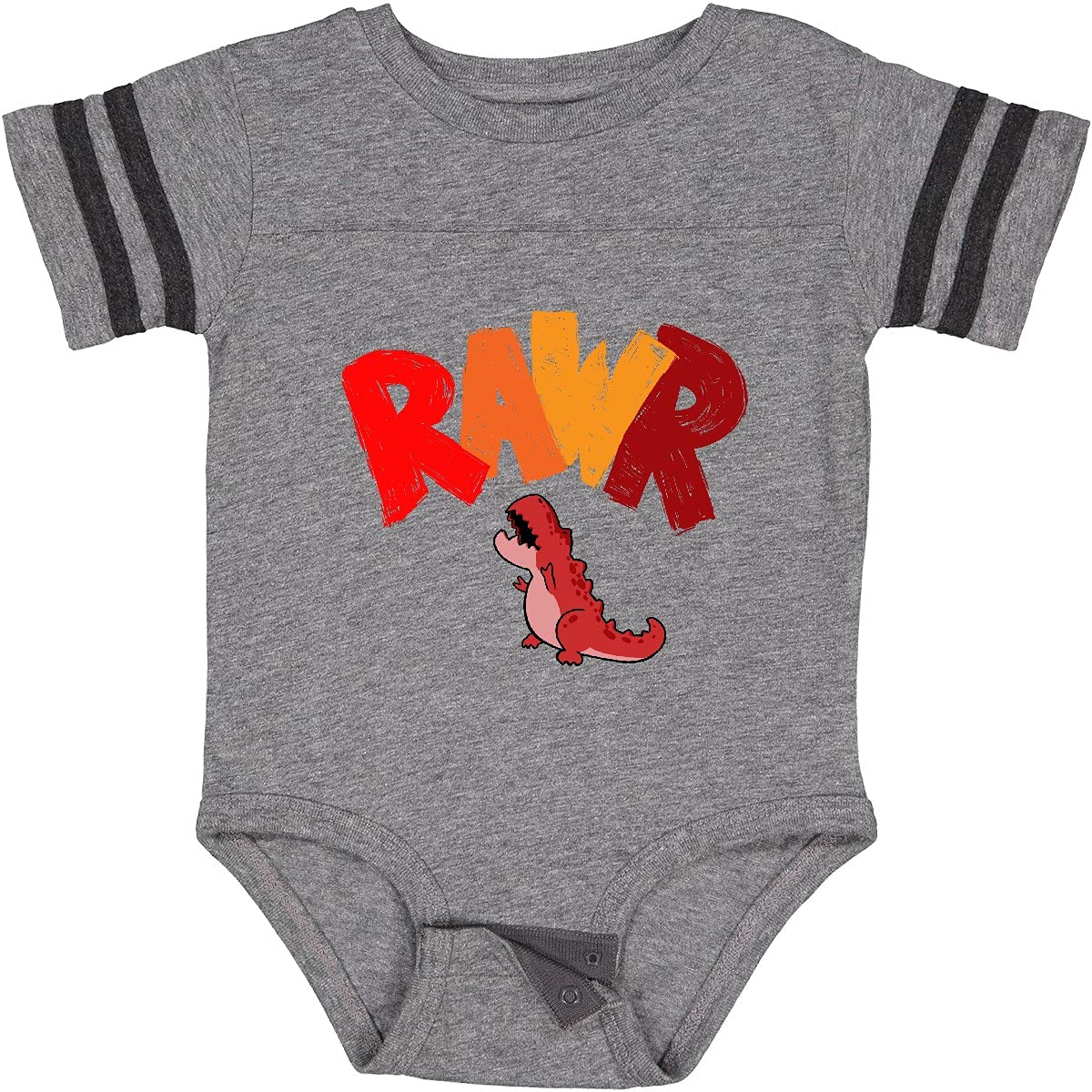 Inktastic Lil' Red Tyrannosaurus Rawr Dinosaur Baby Bodysuit - Cute Dino Onesie for Boys & Girls - Perfect for Birthdays, Holidays & Playtime