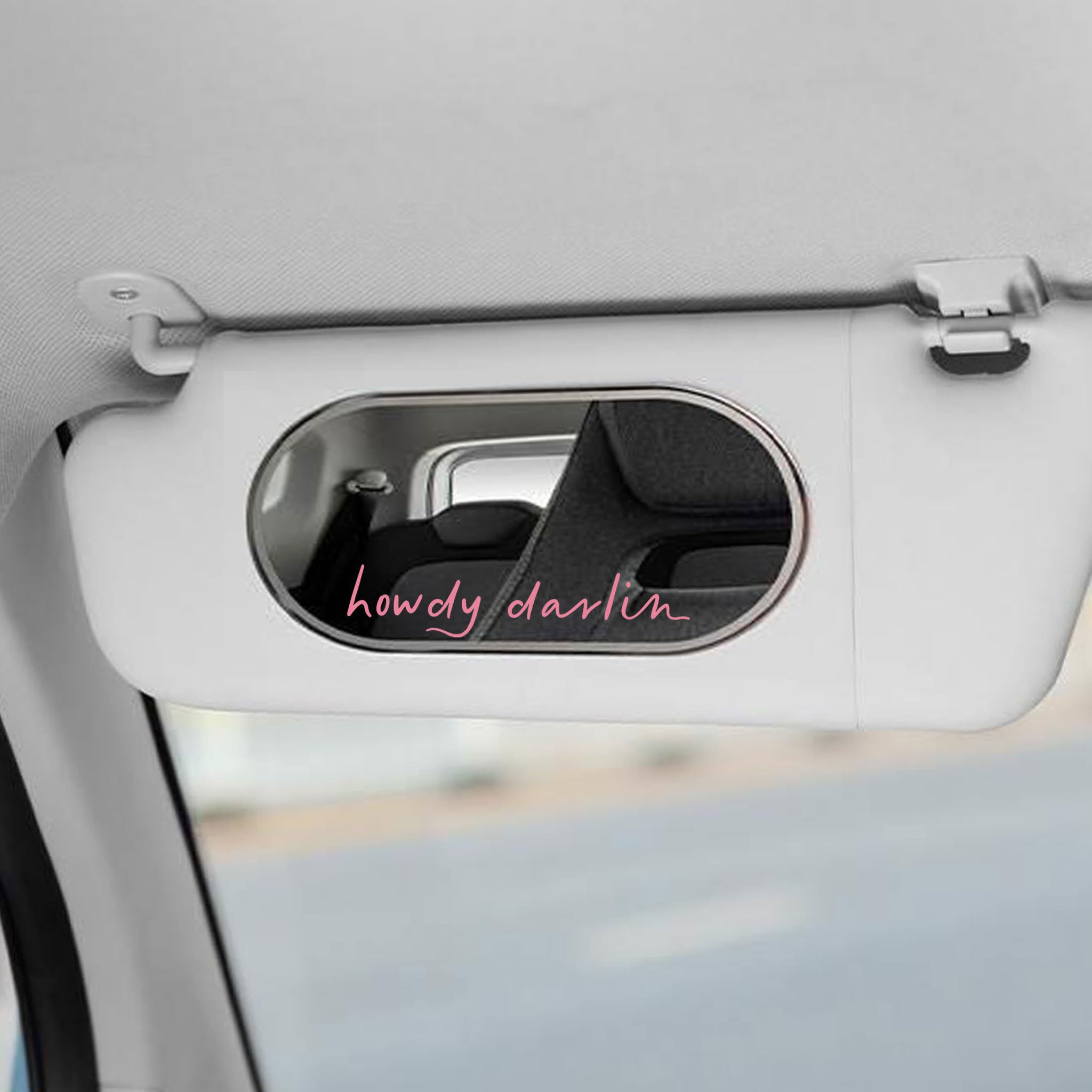 2 Pack Howdy Darlin Car Decals - Western Style Window Stickers with Positive Affirmations for Girls, Pink Mirror Decals for Rear View & Auto Decor - Perfect for Trucks, SUVs and Personalizing Your Vehicle