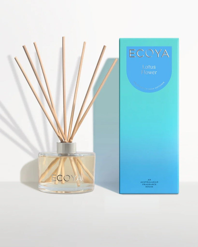 Ecoya 200ml Reed Diffuser - Lotus Flower Scented Aromatherapy Oil for Home, Office & Spa | Long-Lasting Fragrance for Relaxation & Stress Relief
