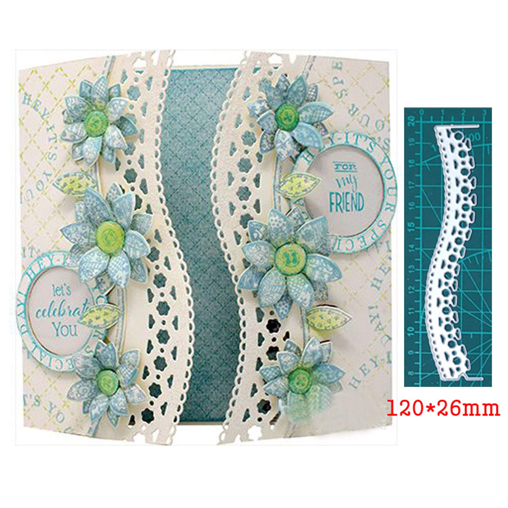 Wave Stripe Border Metal Cutting Dies for DIY Scrapbooking, Card Making & Photo Albums – Decorative Frame Stencils for Embossing, Crafts & Paper Projects – Perfect for Greeting Cards, Invitations & Home Decor