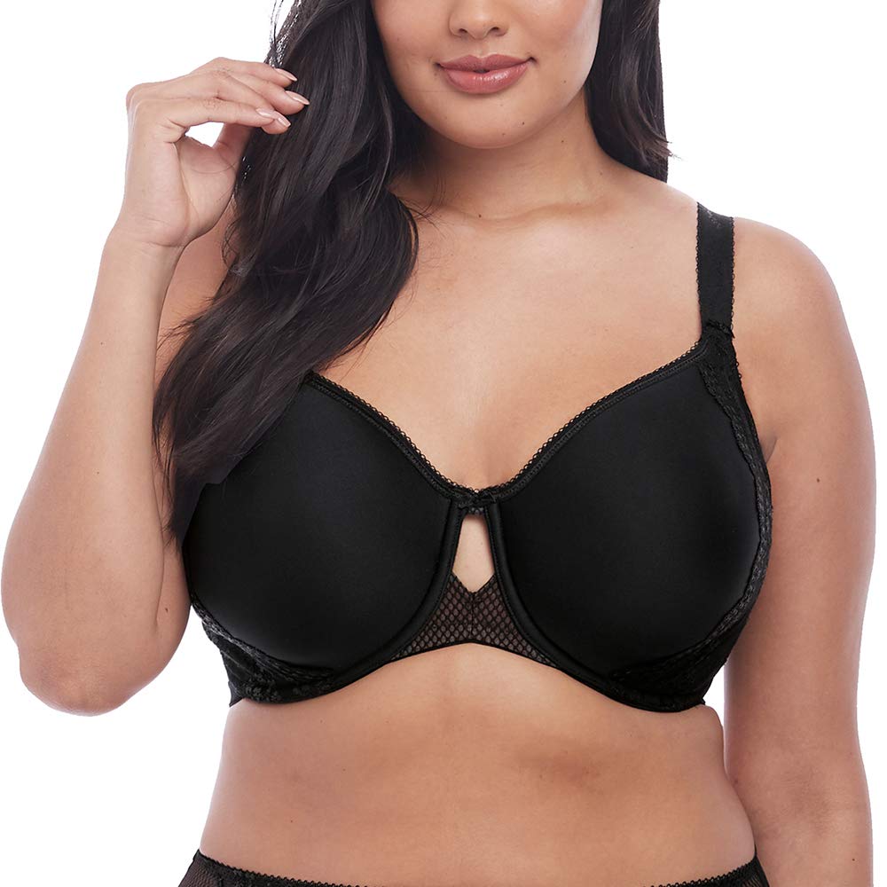 Elomi Women's Charley Bandless T-Shirt Bra - Floral Lace Underwire Full Coverage Bra with Breathable Spacer Fabric & Diamond Mesh Details | DD+ Cup Sizes | Perfect for Everyday Wear & Special Occasions