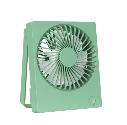 Portable USB Mini Fan - Ultra Quiet Desktop Electric Fan with Foldable Design, 3 Speed Settings (Green/Blue/White) for Office, Dorm, Travel & Home Use | Personal Cooling Solution for Work, Study & Outdoor Activities