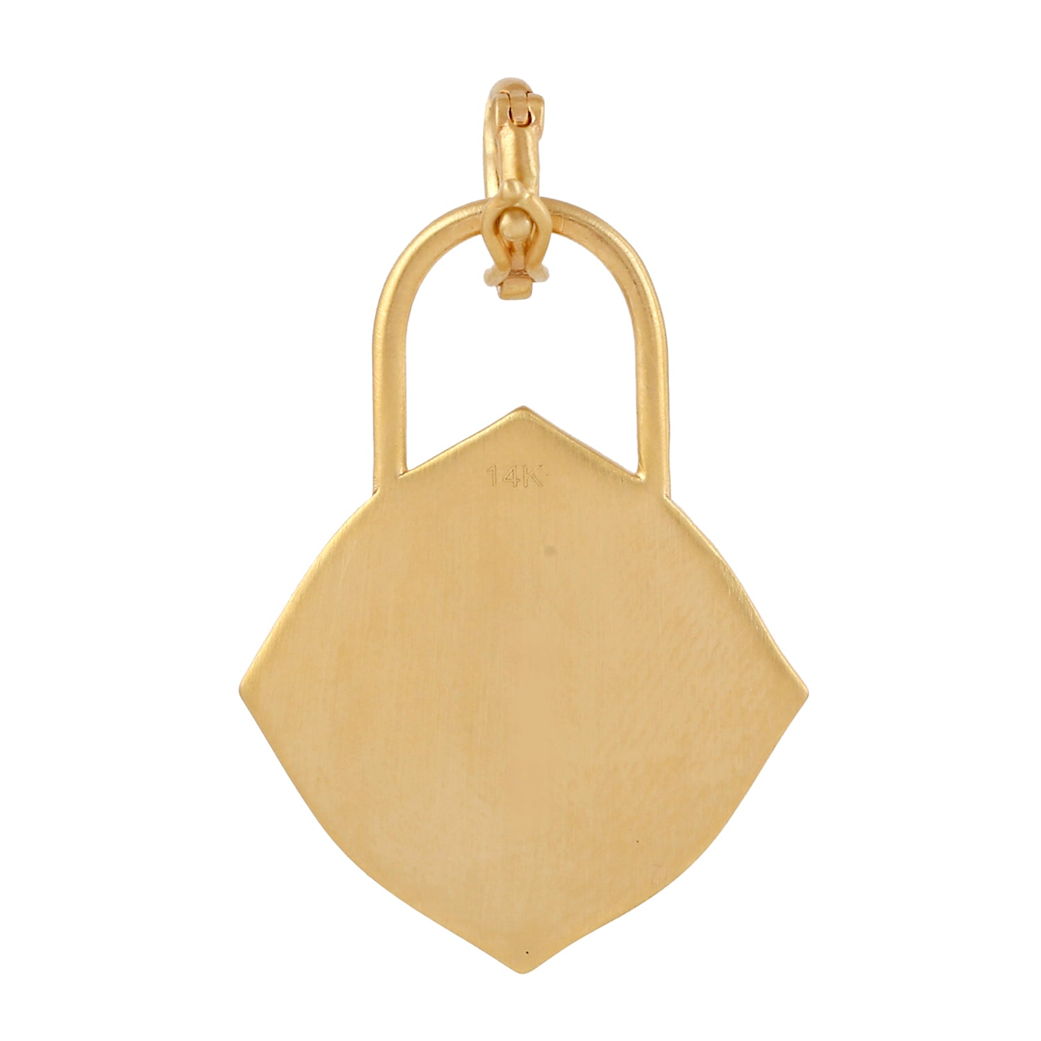 14K Yellow Gold Bezel Set Diamond Honeybee Lock Enamel Charm Pendant - Elegant Jewelry Gift for Women, Perfect for Valentine's Day & Anniversary