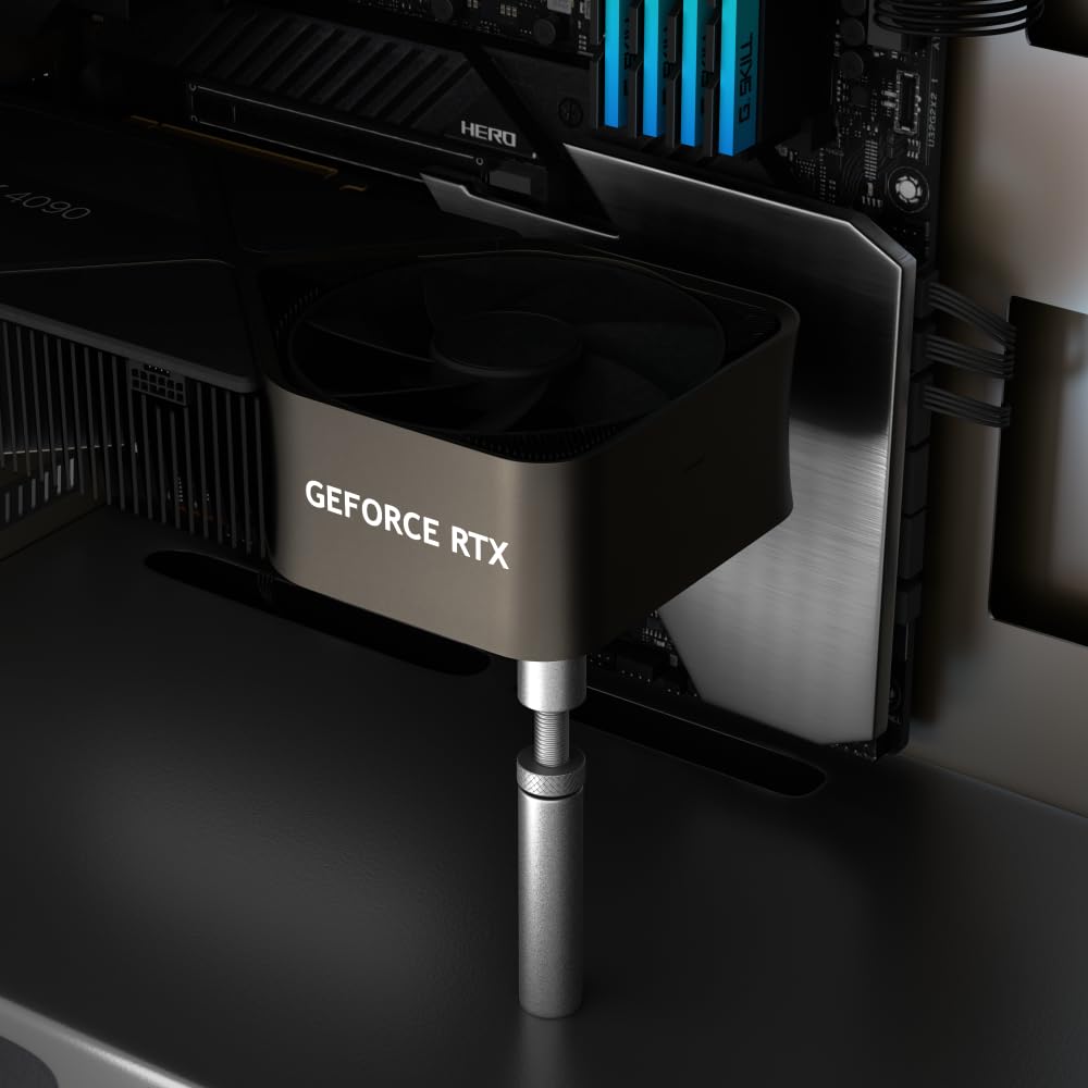 GPU Support Bracket - Heavy Duty Graphics Card Brace & Anti Sag Holder for PC Gaming Rigs | Secure Video Card Support for RTX 3080, 3090, 4070 | Perfect for Vertical & Horizontal GPU Mounting in Custom Gaming PC Builds