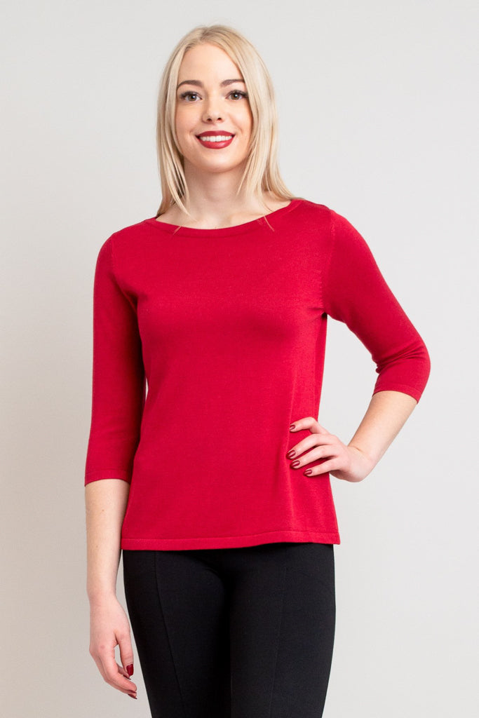 Betula Sweater for Women - Soft Bamboo Cotton Blend, Lipstick Red, Final Sale - Perfect for Casual Wear, Office & Date Nights