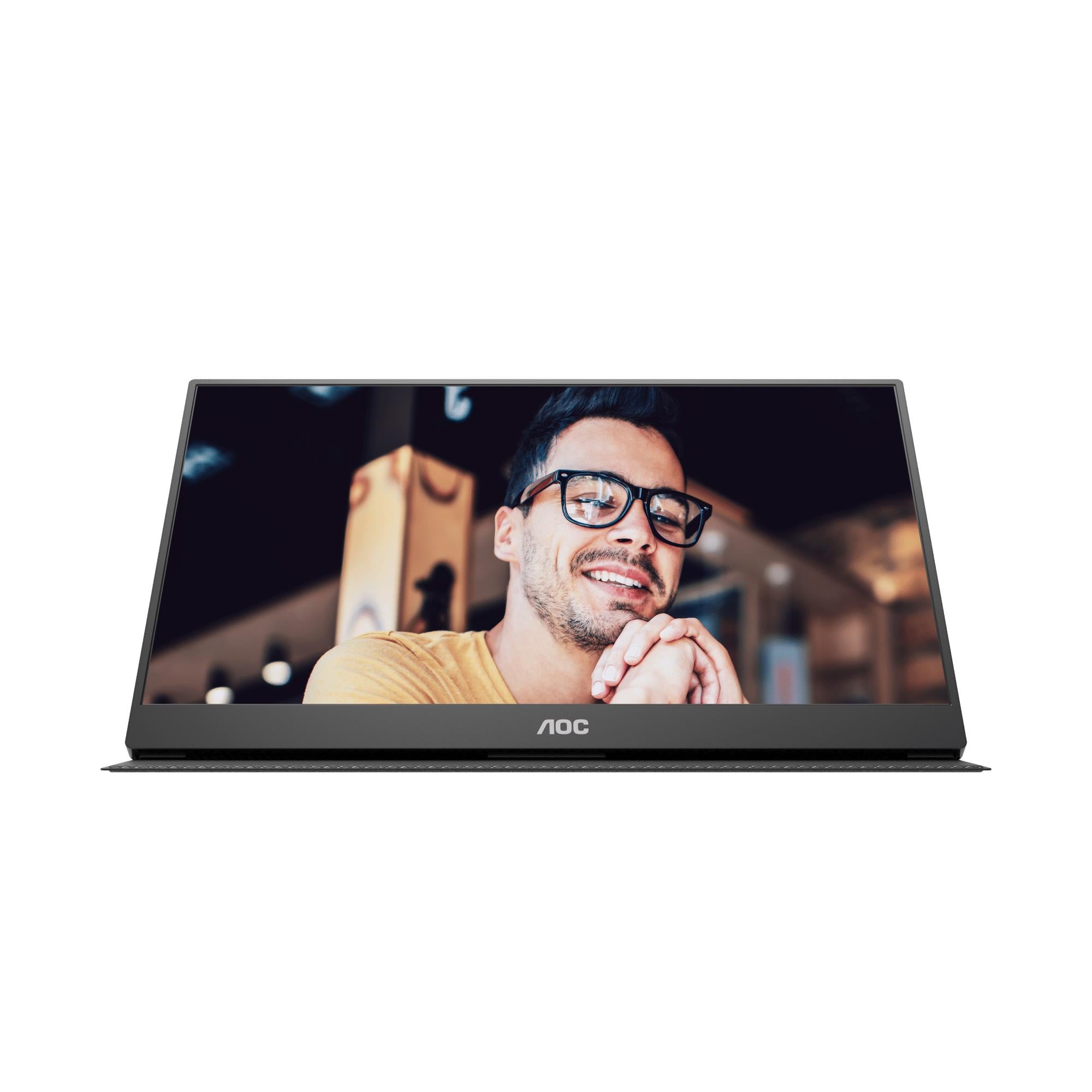 AOC 16T10 15.6 Inch FHD IPS Portable Monitor with USB-C & HDMI - Slim Second Screen for Laptop, Gaming, and Office Work