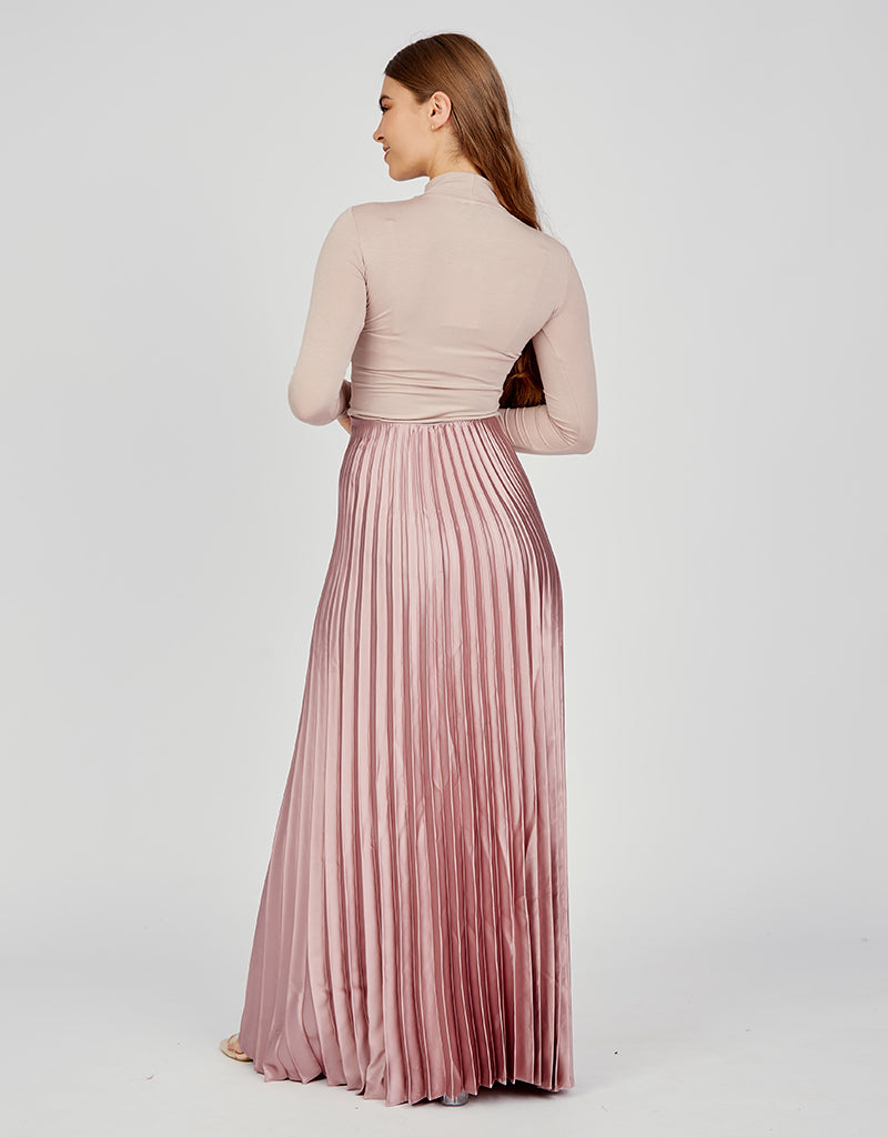 Stylish Jovial Pleated Skirt for Women - Trendy A-Line Midi Skirt with Flowy Pleats - Perfect for Office, Date Night & Spring Outfits