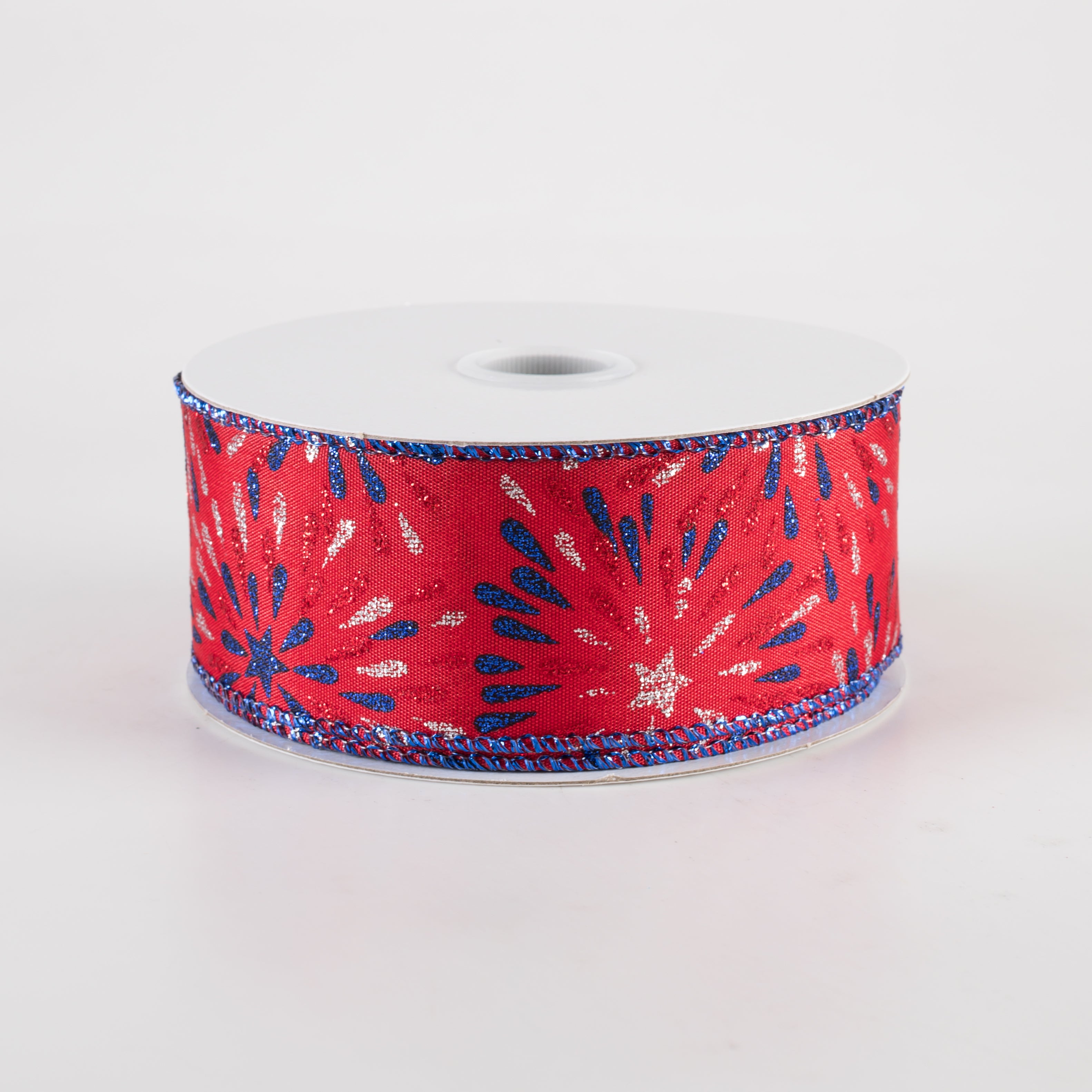 1.5 Inch Glitter Fireworks Ribbon - Red Sparkling Decorative Ribbon (10 Yards) for Party Decorations, Gift Wrapping, and DIY Crafts