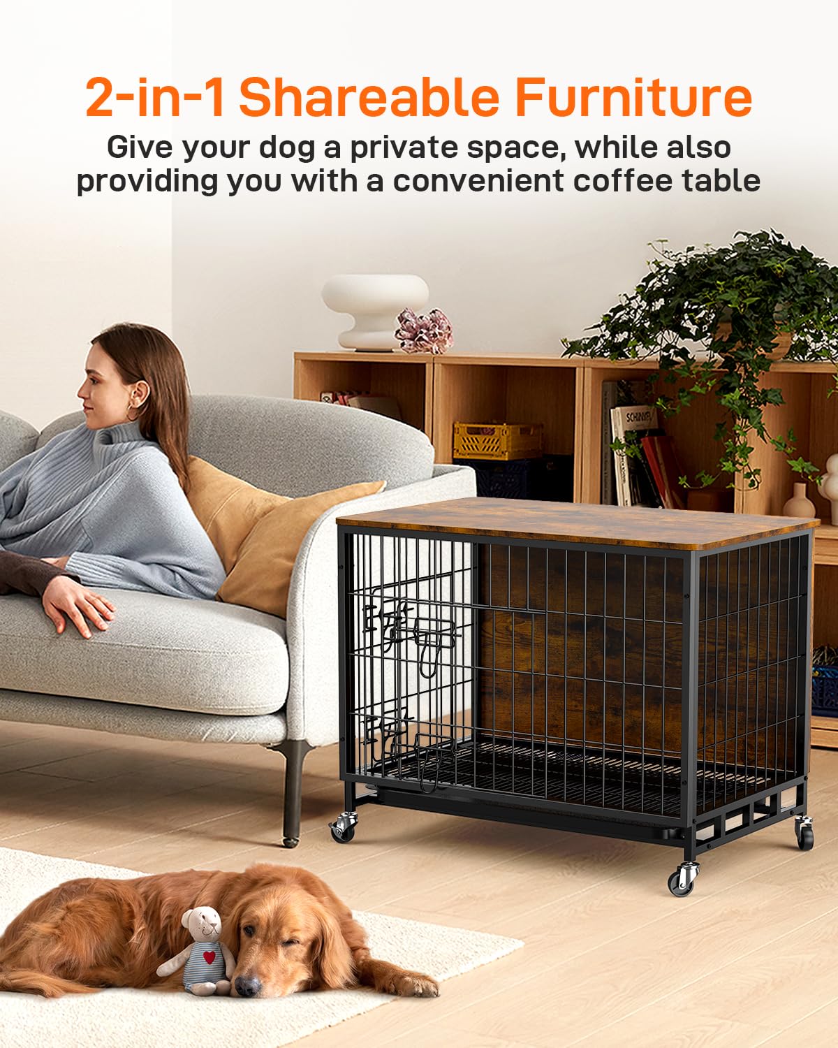2024 Deluxe Wooden Dog Crate Furniture - Heavy Duty 38.6