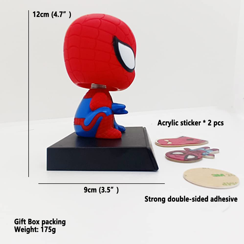 Spider Bobblehead Car Dashboard Decor - Cute Big Hero Silicone Dashboard Toy & Phone Holder for Cars | Perfect for Superhero Fans, Car Enthusiasts, and Fun Interior Accessories