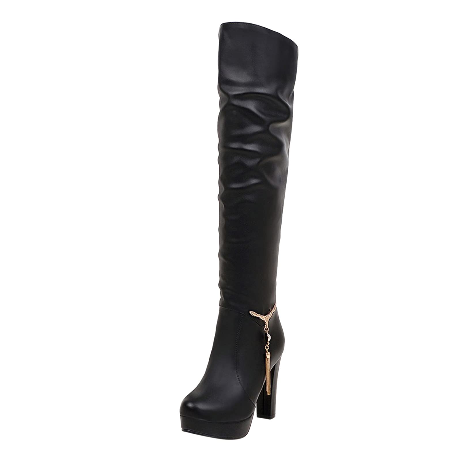 FAMOORE Women's Combat Boots with Side Zipper Pockets - Fashionable Leather 10-Eye Lace Up Mid Calf Boots, Anti-Slip Platform Wedge Low Heel Motorcycle Riding Short Boots for Women (Black, Size 7) | Perfect for Casual Wear, Biker Outfits & Street Style Fashion