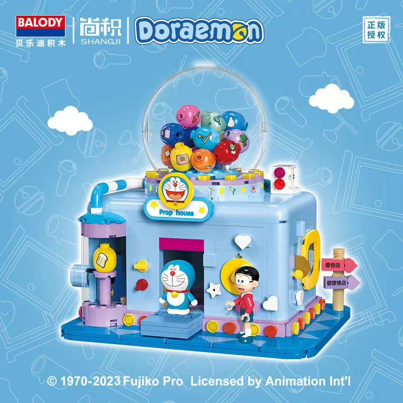 BALODY Doraemon Street Scene Model Kit - Anime Collectible Building Toy for Fans | Perfect for Home Decoration, Gift Giving & Anime Display Collections