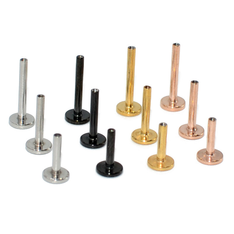 16G Titanium Internally Threaded Labret Bar - Hypoallergenic Body Jewelry for Lip, Nose & Ear Piercings | Perfect for Everyday Wear & Healing | DR001