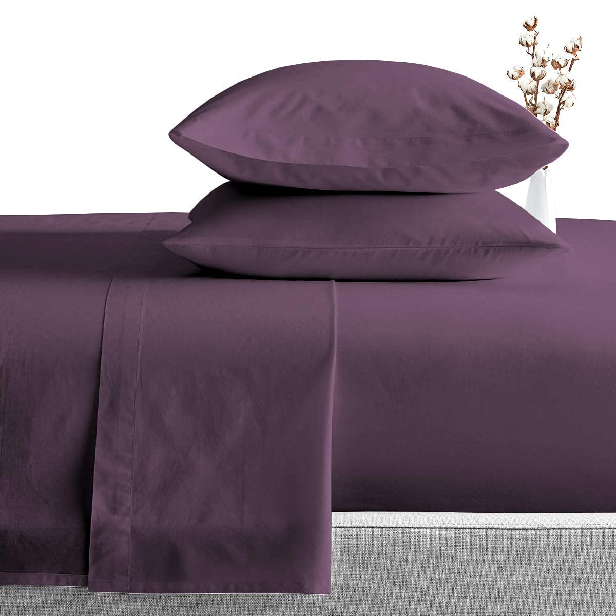 Premium 800 Thread Count 100% Egyptian Cotton Sheets Set - Full Size, 4-Piece, Long-Staple Combed Cotton, Ultra Soft Sateen Weave, Fits Mattress Up to 15