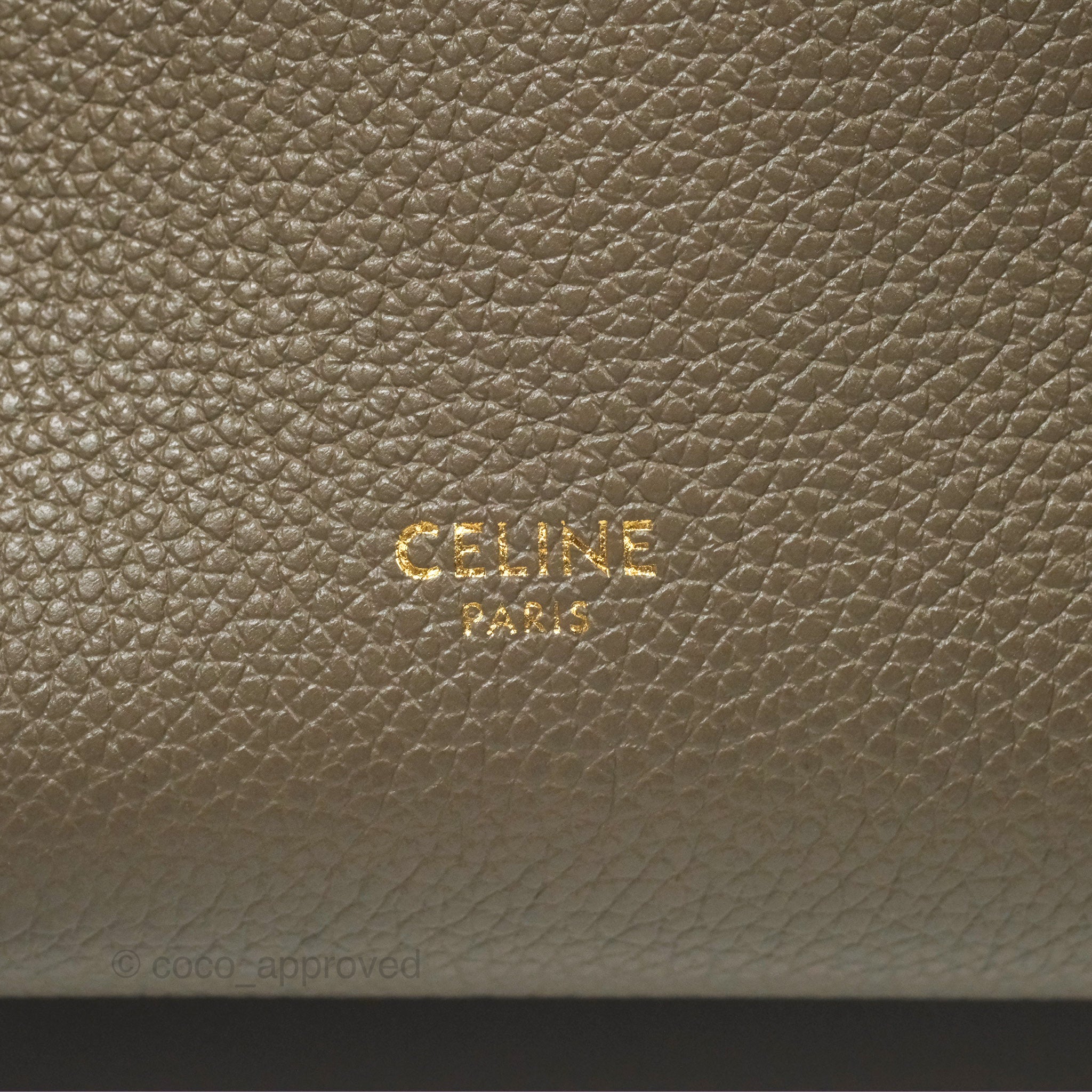 Celine Small Sangle Bucket Bag in Taupe Grained Calfskin with Gold Hardware - Perfect for Work, Travel & Everyday Luxury