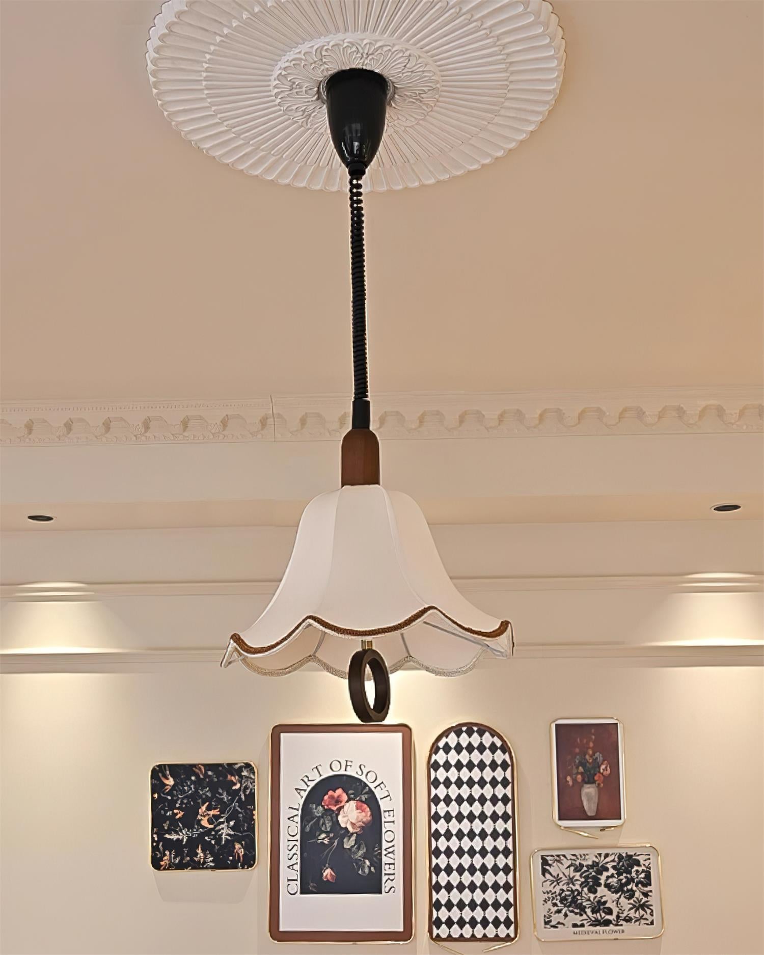 Modern Eryn Fabric Pendant Light - Handmade Rattan Hanging Lamp with Natural Woven Shade for Dining Room, Kitchen Island, Bedroom & Living Room Decoration