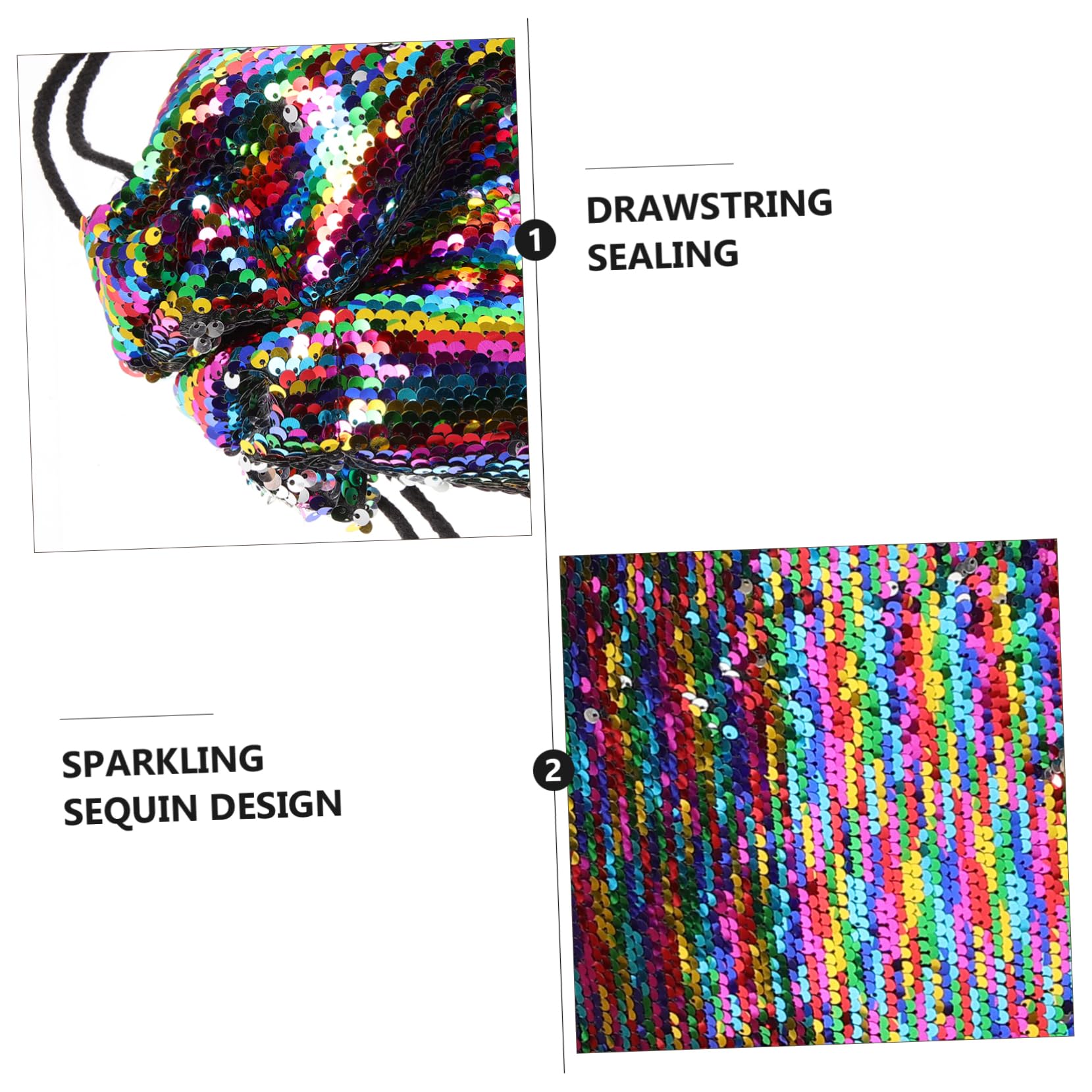 Sparkly Sequin Drawstring Backpack for Women & Men - Lightweight Gym Bag for Sports, Swimming, Travel & Outdoor Activities - Water-Resistant Polyester Mesh Storage Pouch - Perfect for Fitness, Beach, Yoga & Festival Use