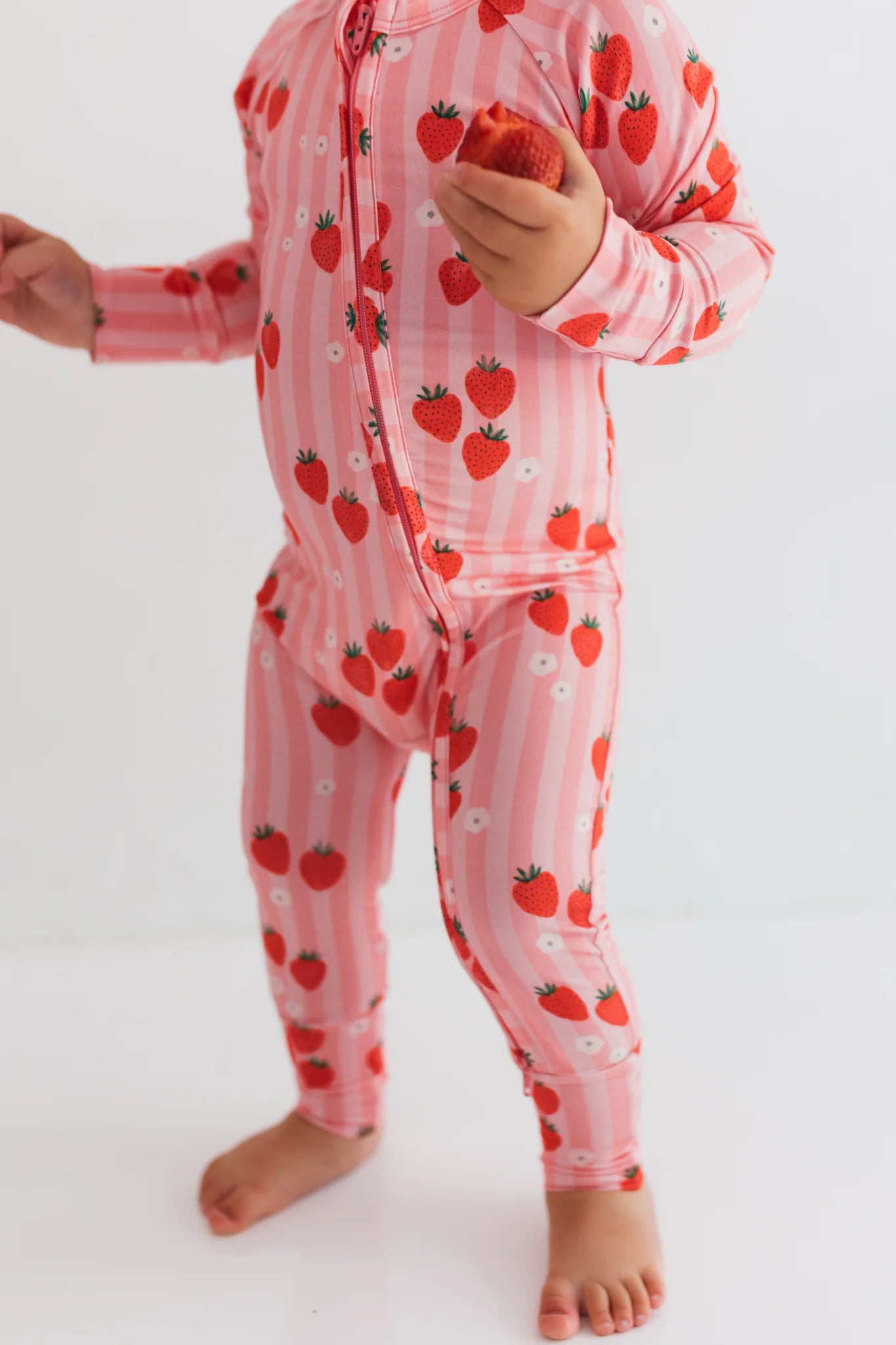 Red Strawberry Zippered Romper - Cute Baby Jumpsuit with Front Zipper for Easy Dressing | Perfect for Newborn Photoshoots, Playdates & Everyday Wear